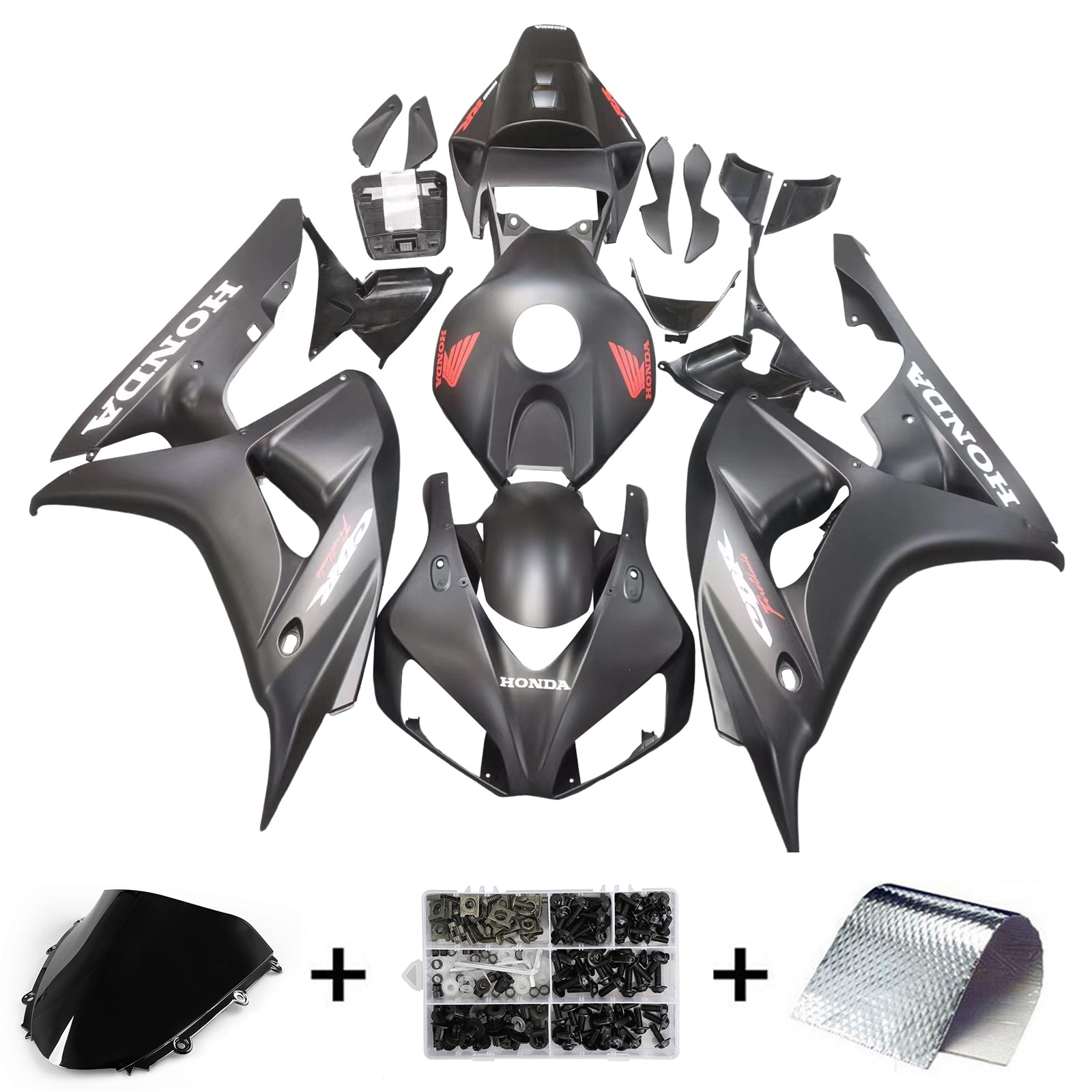 Amotopart 2006-2007 Honda CBR1000RR Fairing M-Black Kit