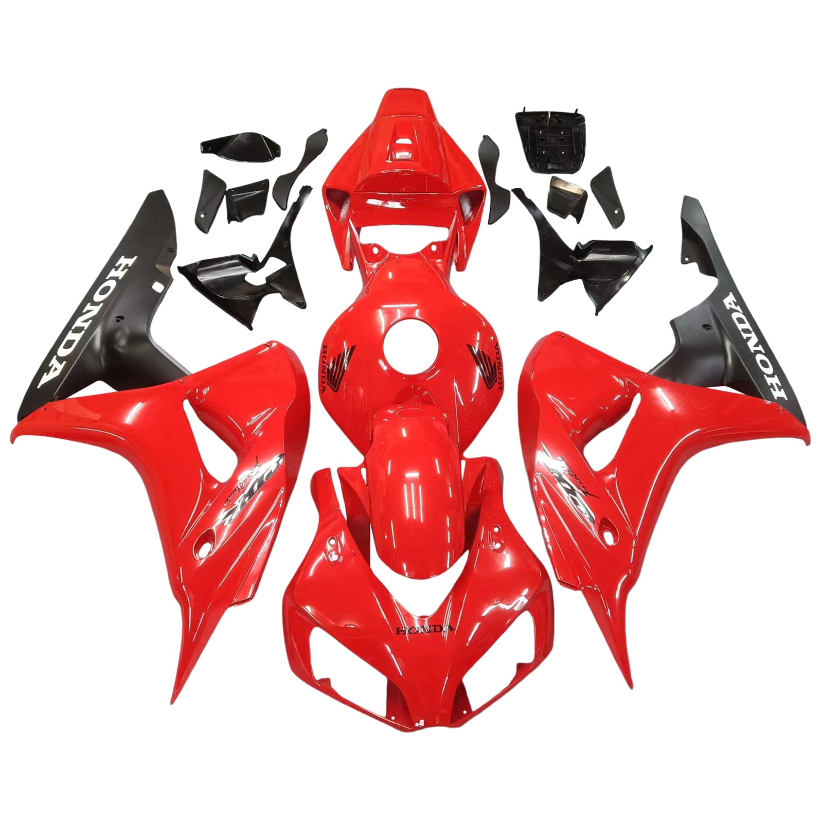 Amotopart 2006-2007 Honda CBR1000RR Kit de carenado rojo y negro