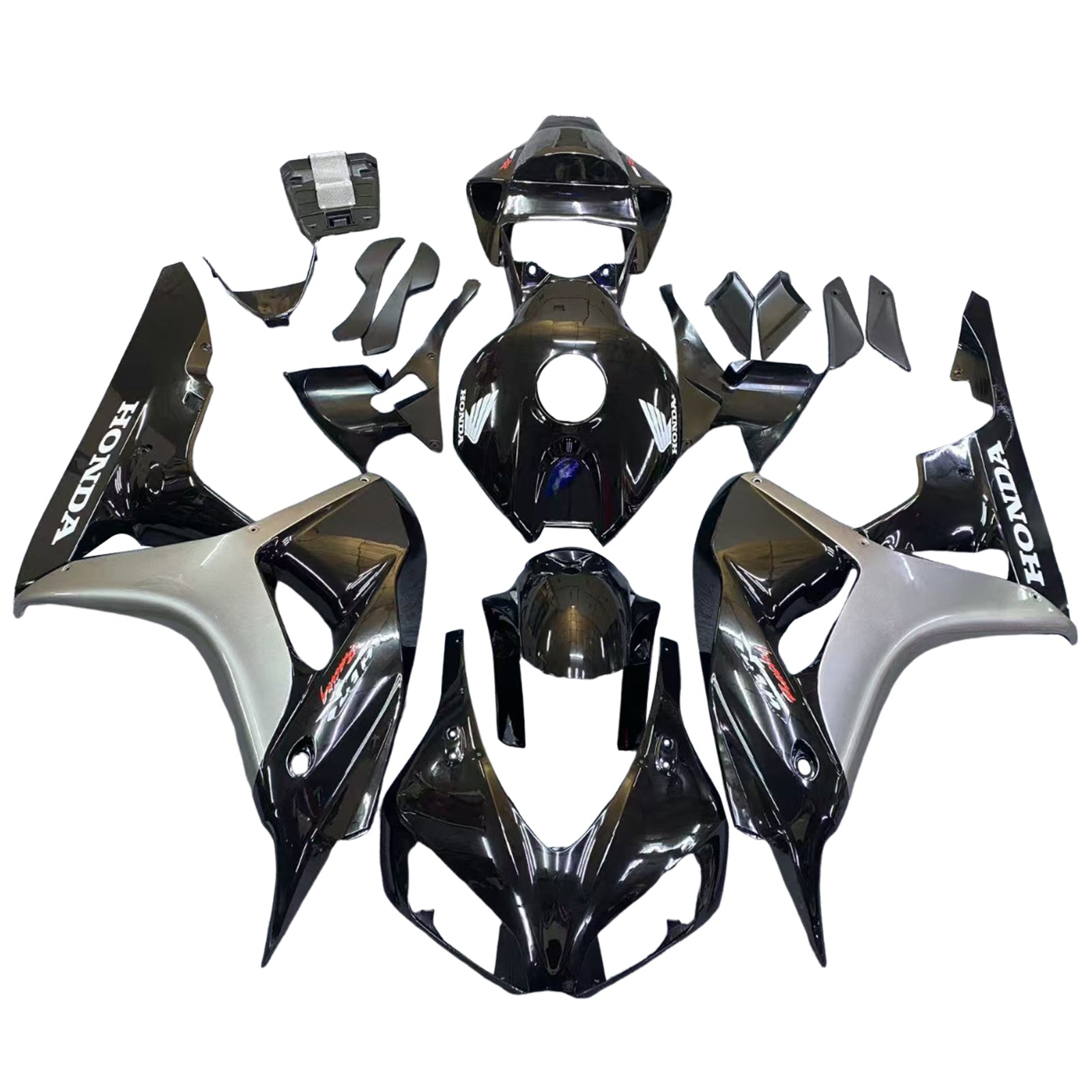 Carénage Amotopart noir pour Honda CBR1000RR 2006-2007&Kit gris