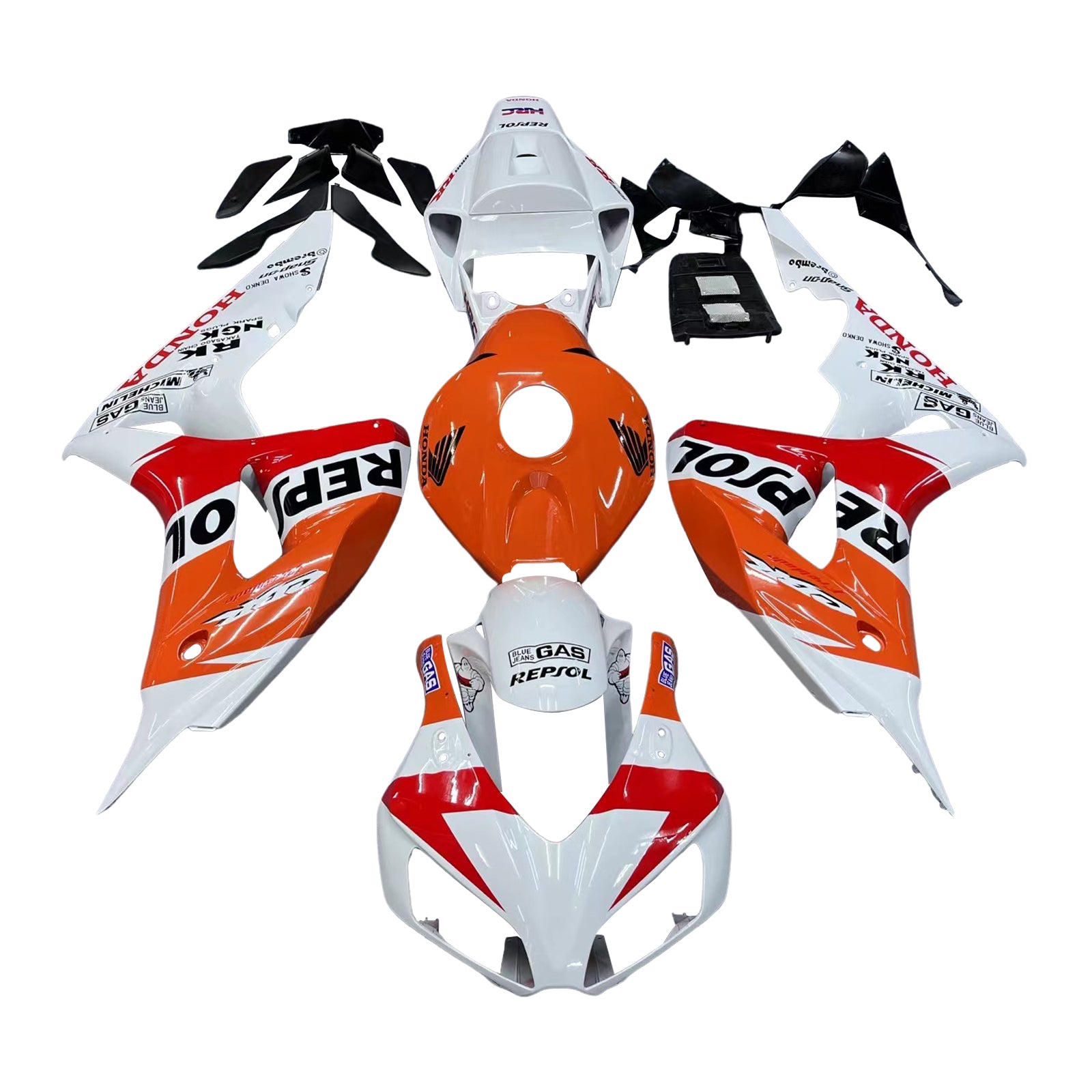 Amotopart Honda CBR1000RR 2006-2007 White Orange Repsol Racing Fairing Kit