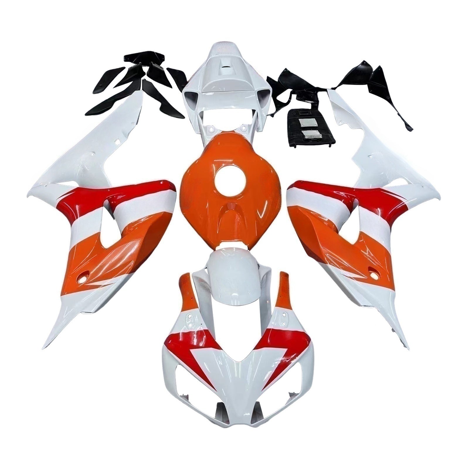 Amotopart Honda CBR1000RR 2006-2007 White Orange Racing Fairing Kit