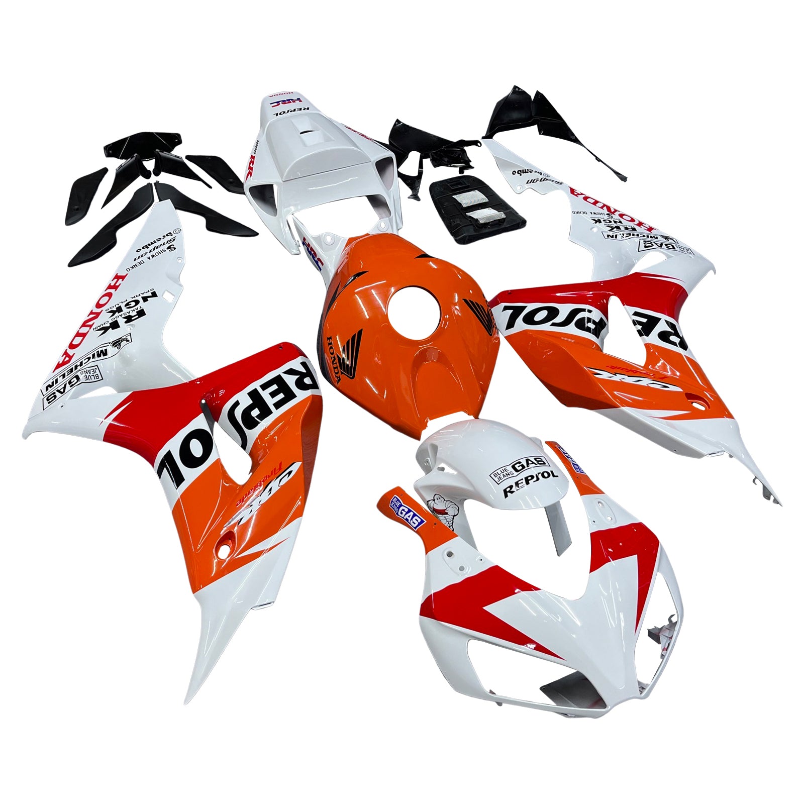 Amotopart Honda CBR1000RR 2006-2007 White Orange Repsol Racing Fairing Kit