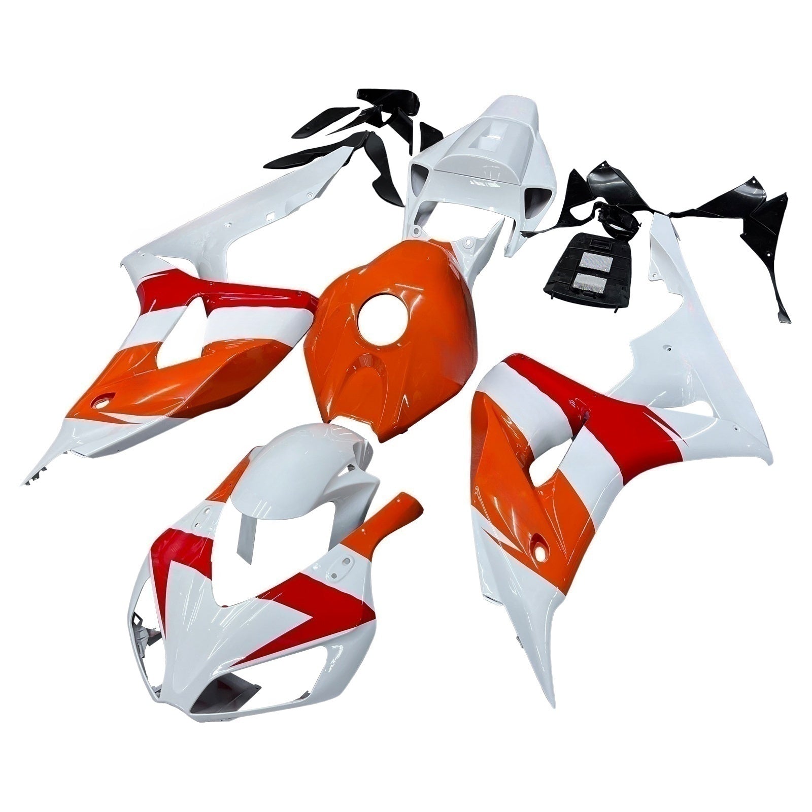 Amotopart Honda CBR1000RR 2006-2007 White Orange Racing Fairing Kit