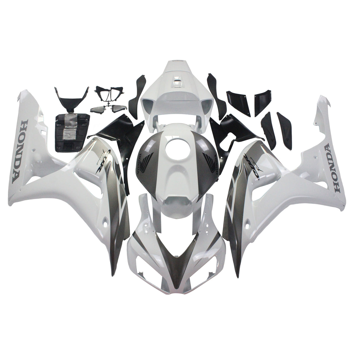 Carenados Amotopart Honda CBR1000RR 2006-2007 Carenado blanco y plateado CBR Racing Kit de carenado