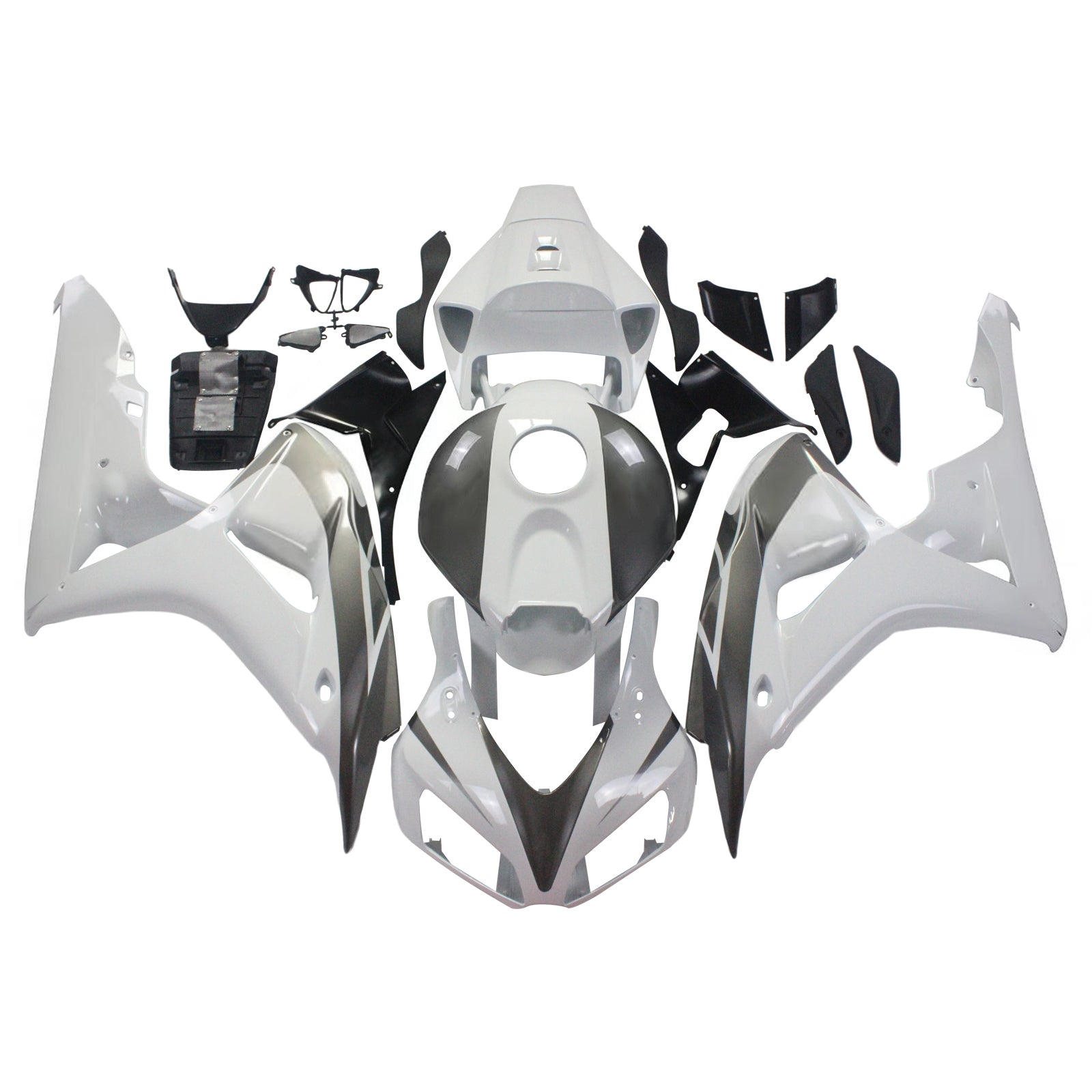 Amotopart Fairings Honda CBR1000RR 2006-2007 Fairing White & Silver CBR Racing Fairing Kit