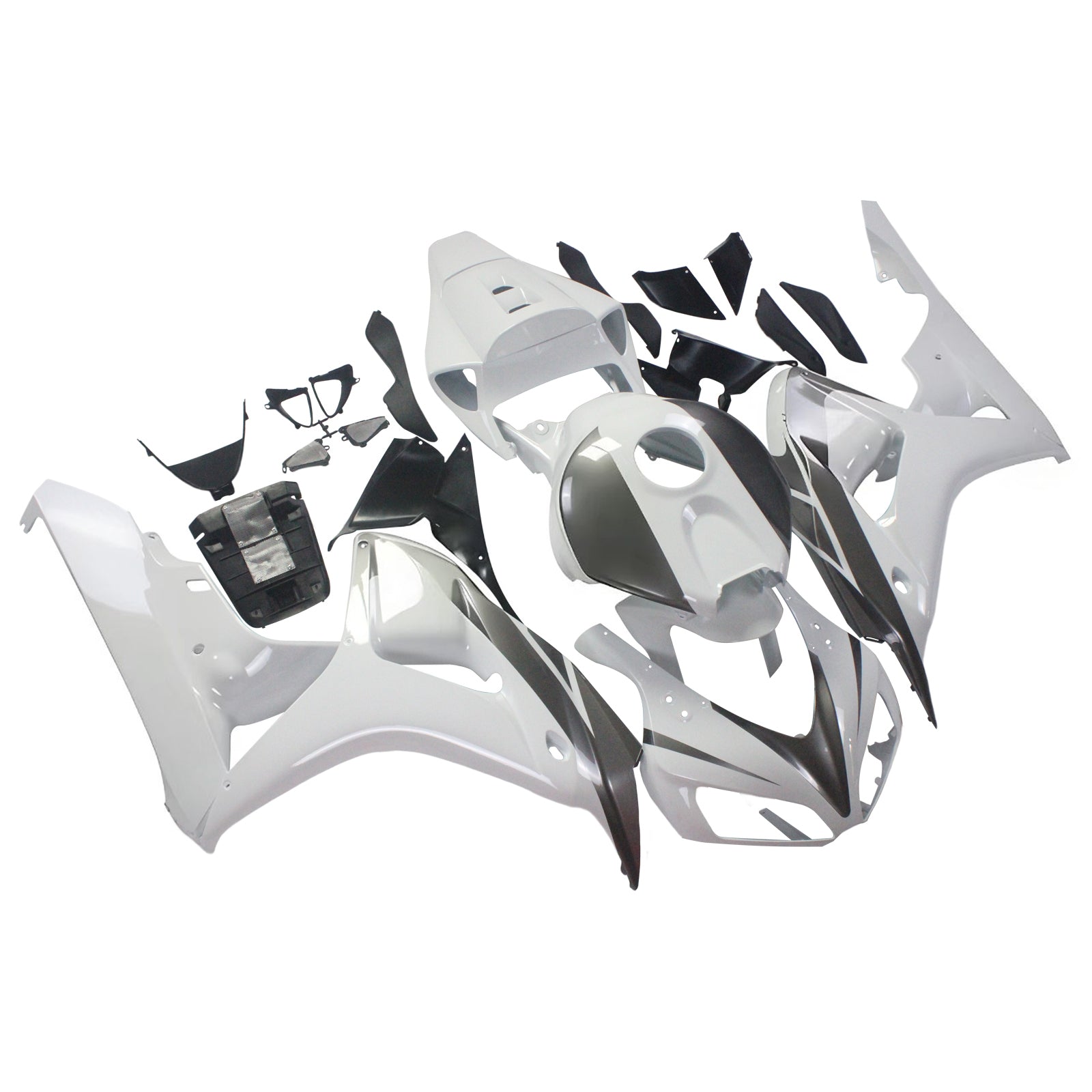 Amotopart Fairings Honda CBR1000RR 2006-2007 Fairing White & Silver CBR Racing Fairing Kit