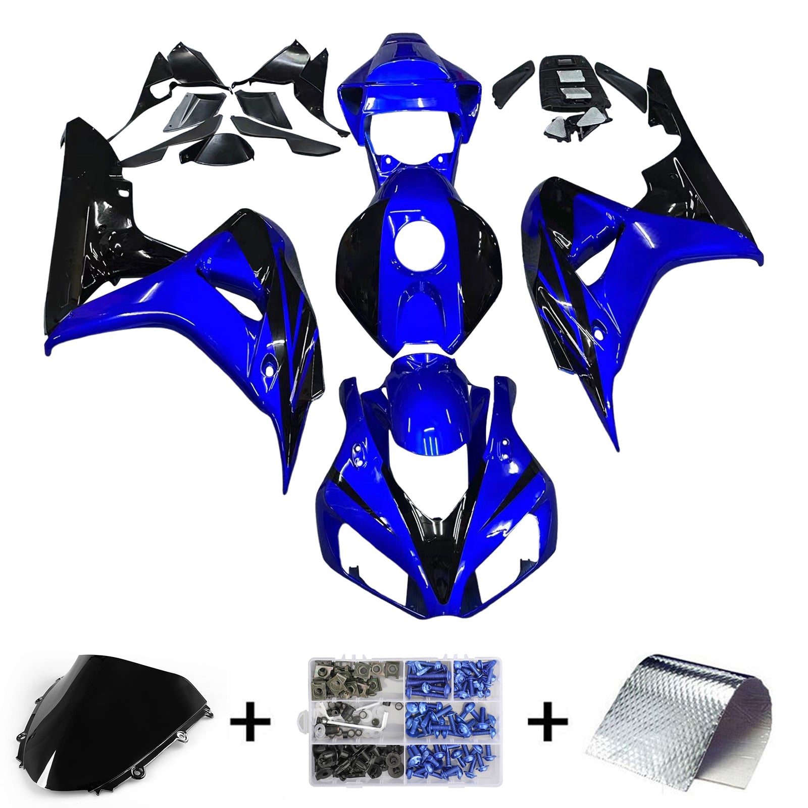 Amotopart Fairings Honda 1000RR 2006-2007 Fairing CBR Racing Blue & Black Fairing Kit