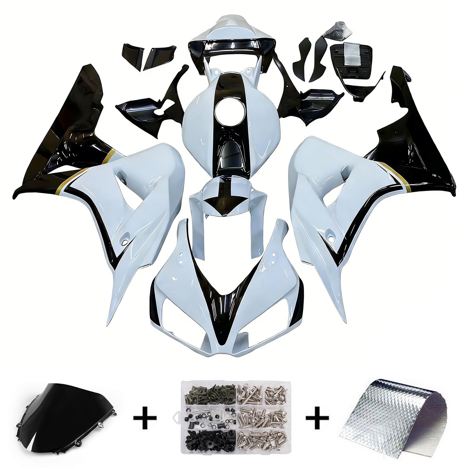 Amotopart Fairings Honda 1000rr 2006-2007 Fairing White & Black CBR Racing Fairing Kit
