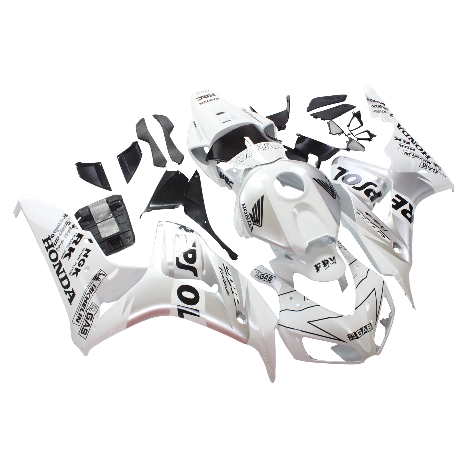 Amotopart Fairings Honda CBR1000RR 2006-2007 Fairing White & Silver Repsol Racing Fairing Kit