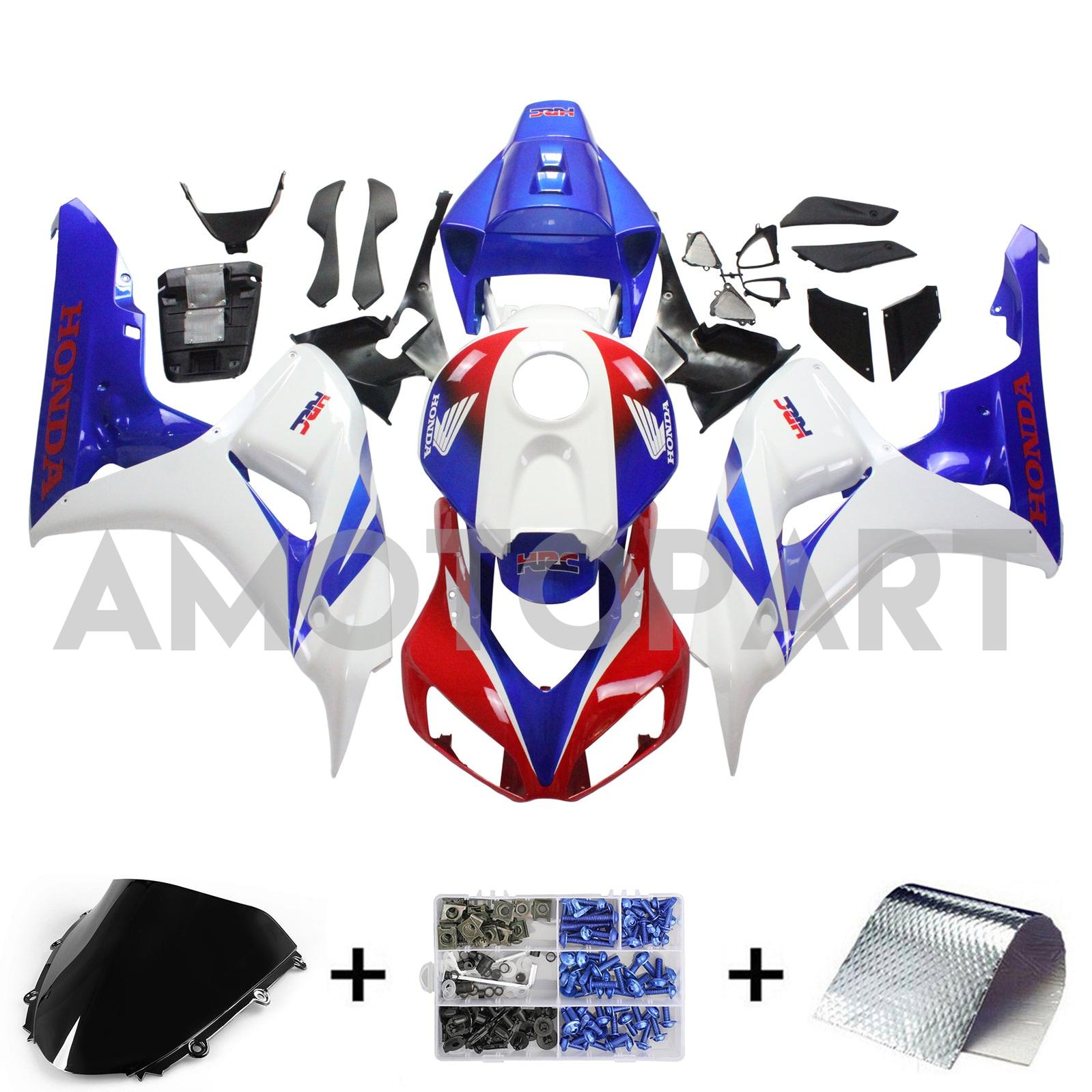 Amotopart Fairings Honda CBR1000RR 2006-2007 Fairing Red White Blue HRC Racing Fairing Kit