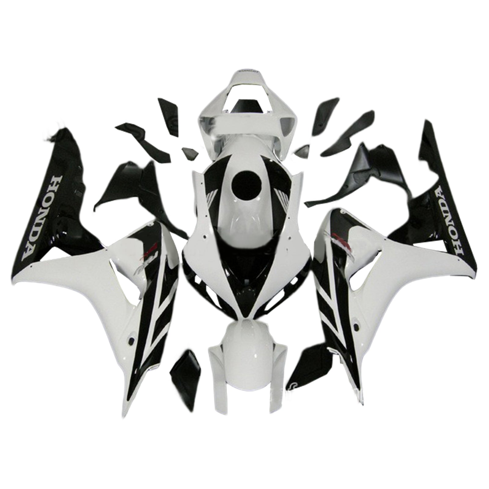 Amotopart 2006-2007 Honda 1000RR White Black Racing Fairing Kit