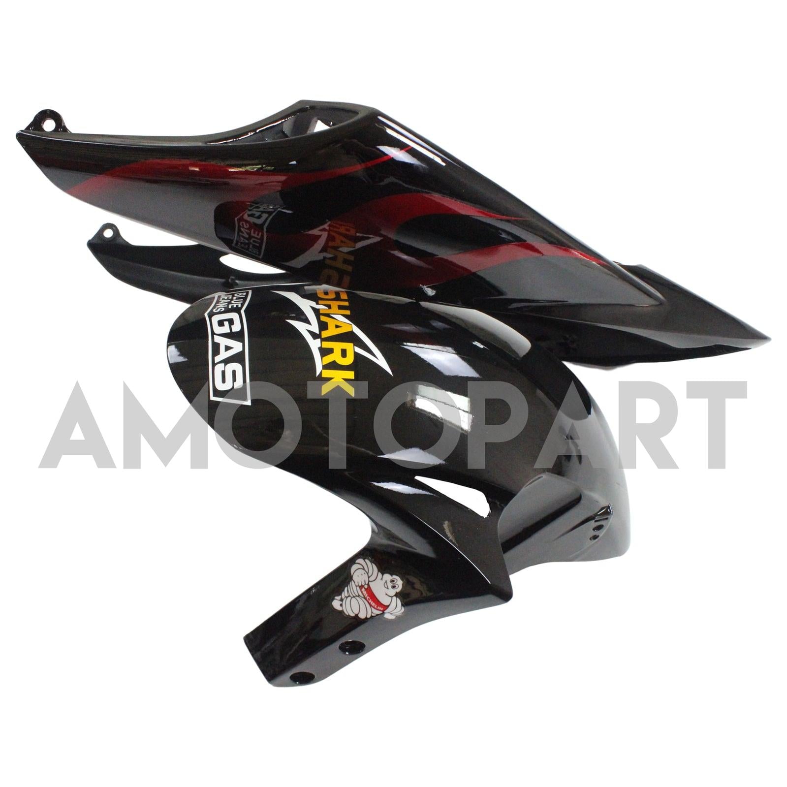 Frailiny Amotopart Honda CBR1000RR 2006-2007 Flame Flame Shark Racing Black & Red Failing Kit