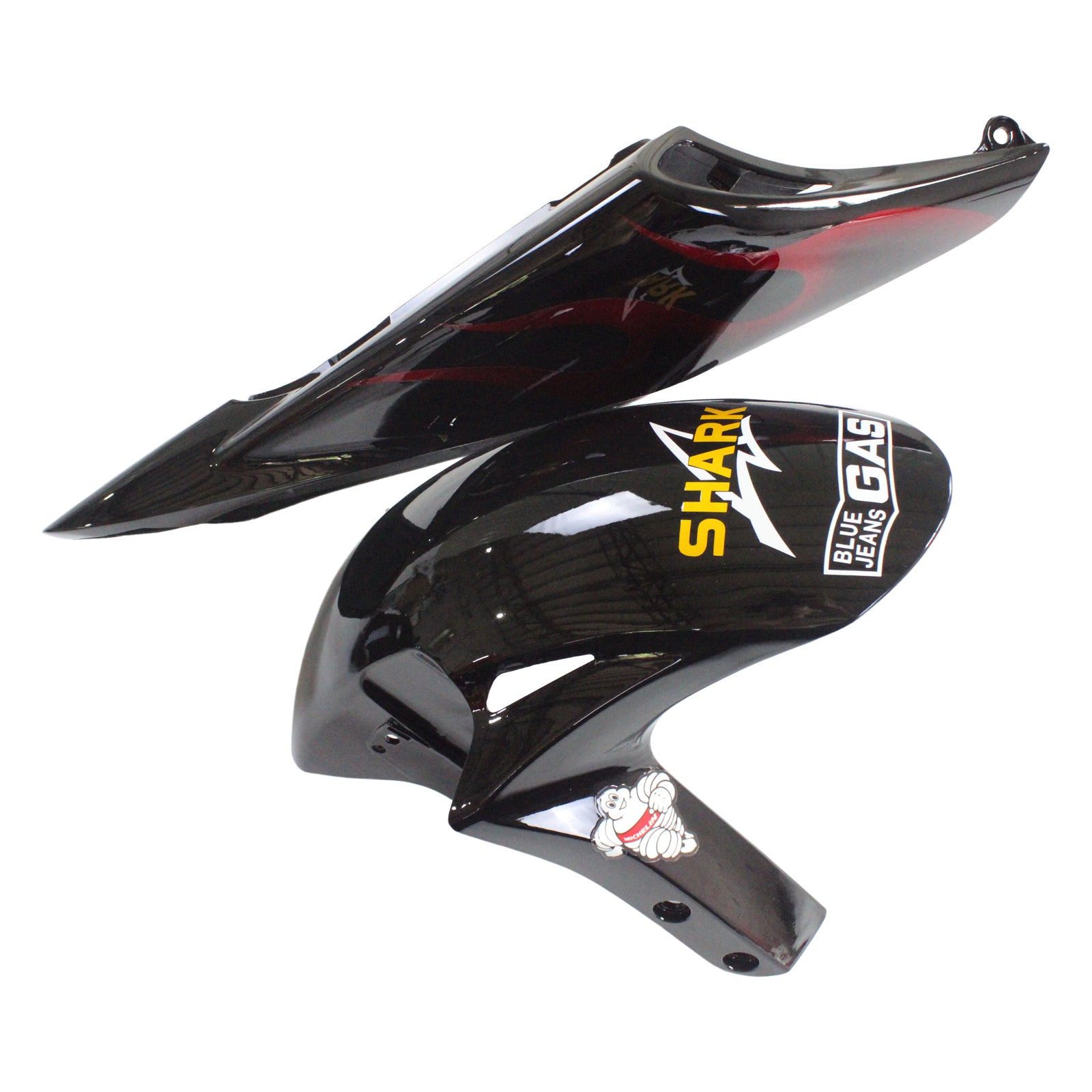 Amotopart Fairings Honda CBR1000RR 2006-2007 Fairing Flame Shark Racing Black & Red Fairing Kit