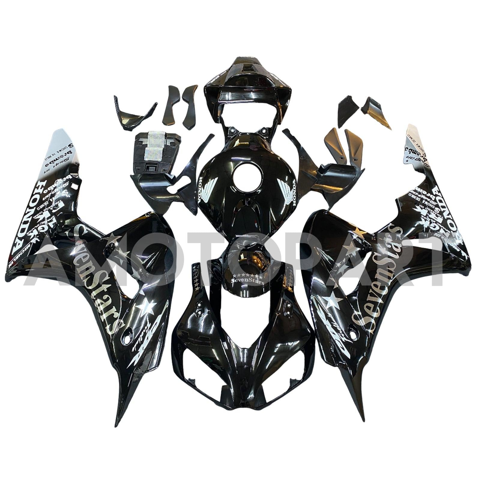 Amotopart Fairings Honda CBR1000RR 2006-2007 Fairing SevenStars Racing Black Fairing Kit