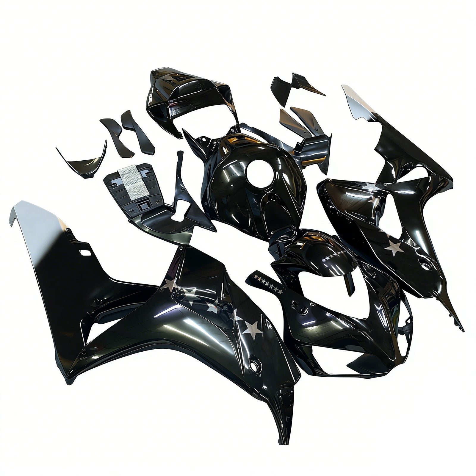 Carenados Amotopart Honda CBR1000RR 2006-2007 Carenado SevenStars Racing Kit de carenado negro