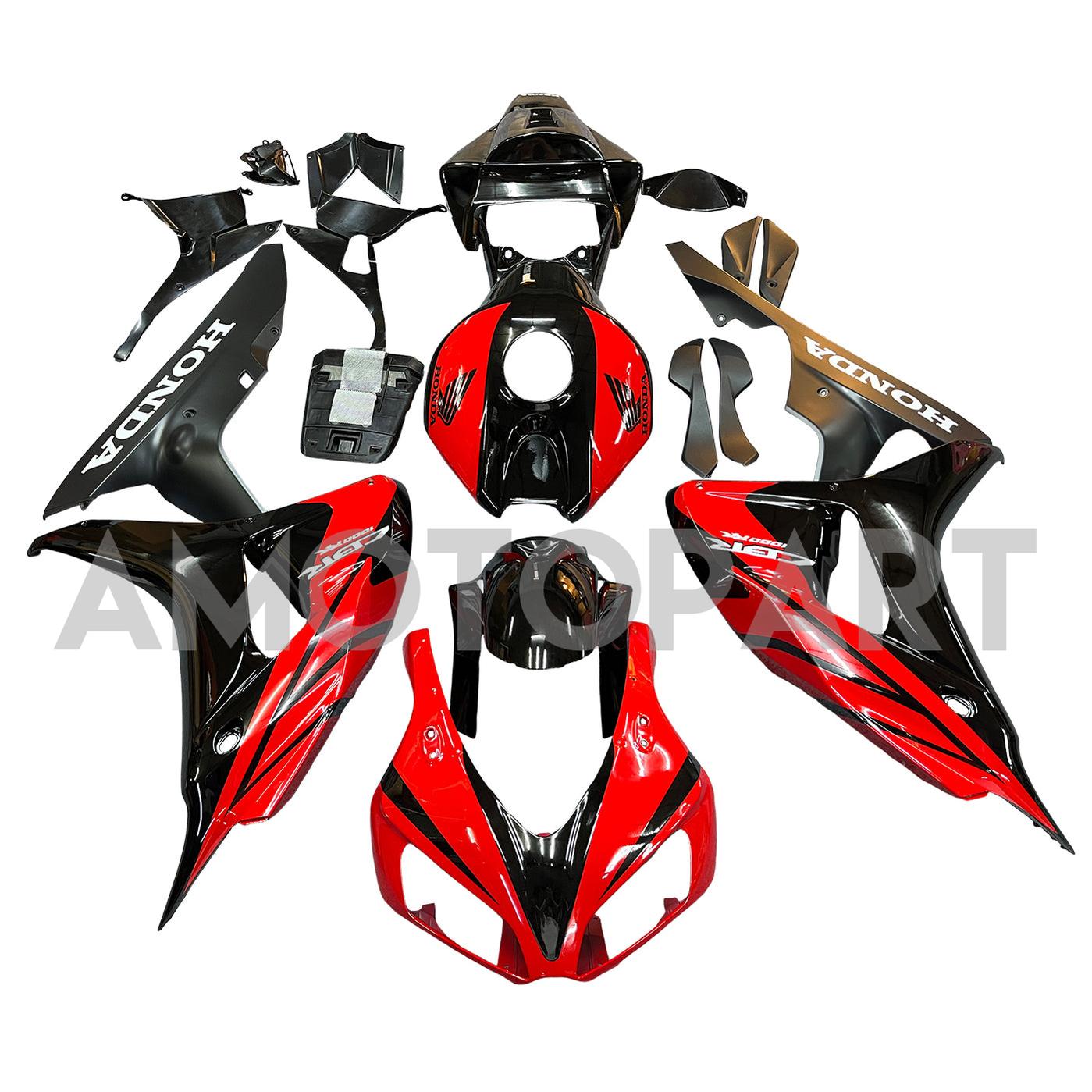 Amotopart Fairings CBR1000RR 2006-2007 Fairing Black and Red Fairing Kit