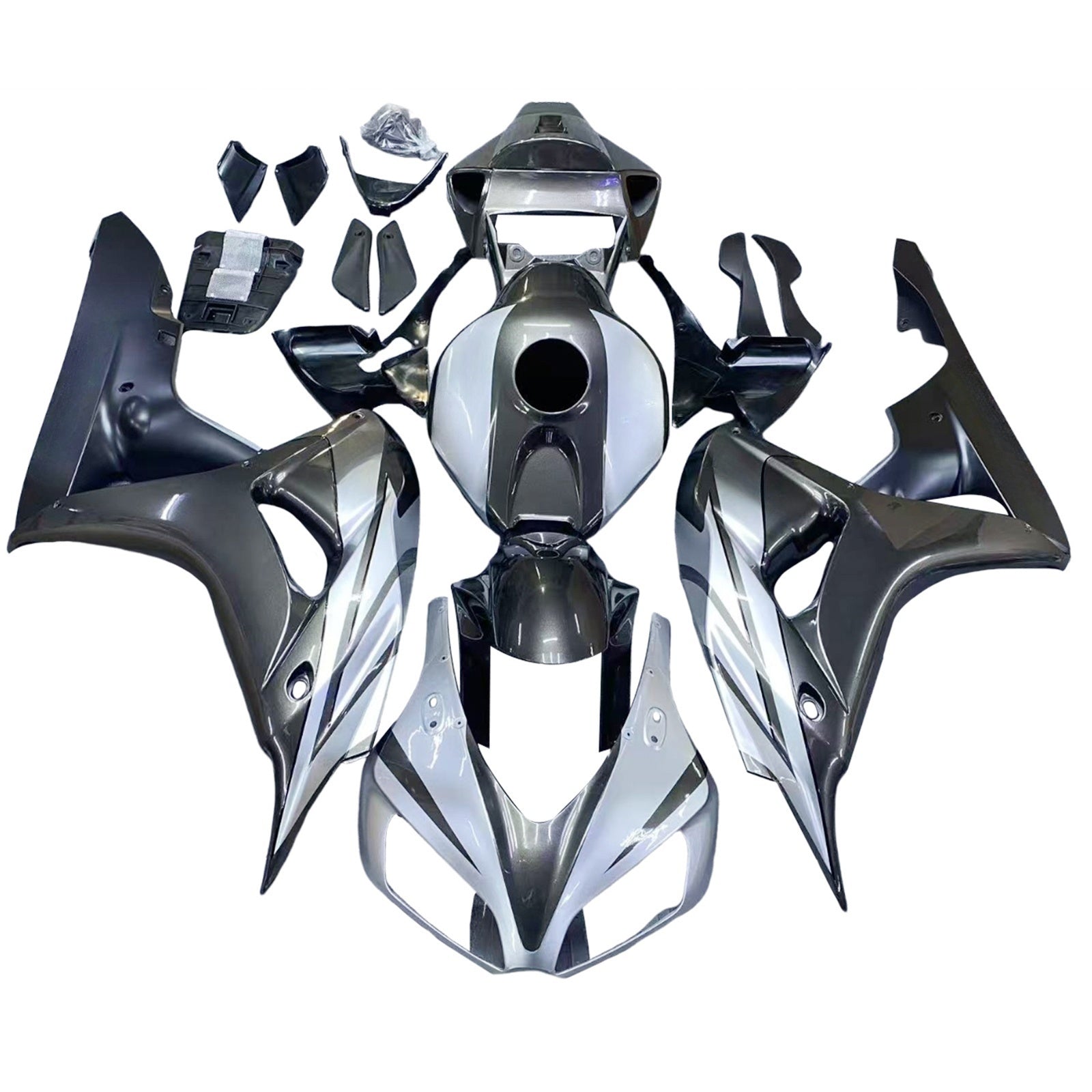 Amotopart 2006-2007 Honda 1000RR Silver Grey Fairing Kit