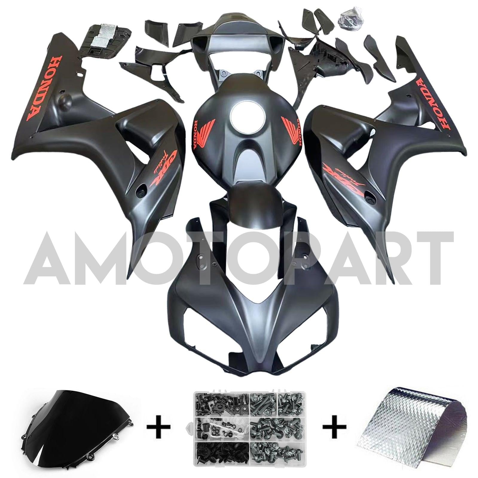 Amotopart 2006-2007 Honda CBR1000RR Matte Black Fairing Kit