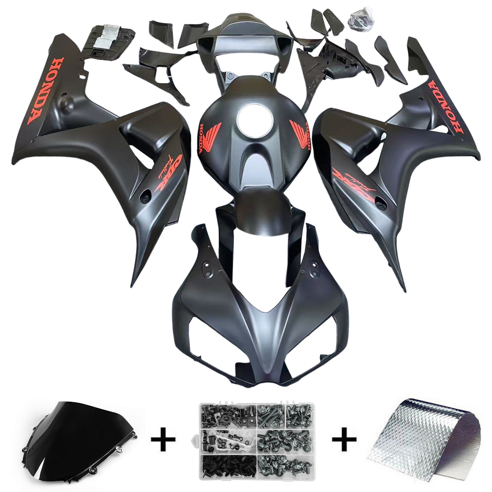 Amotopart 2006-2007 Honda CBR1000rr Kit de carénage noir mat