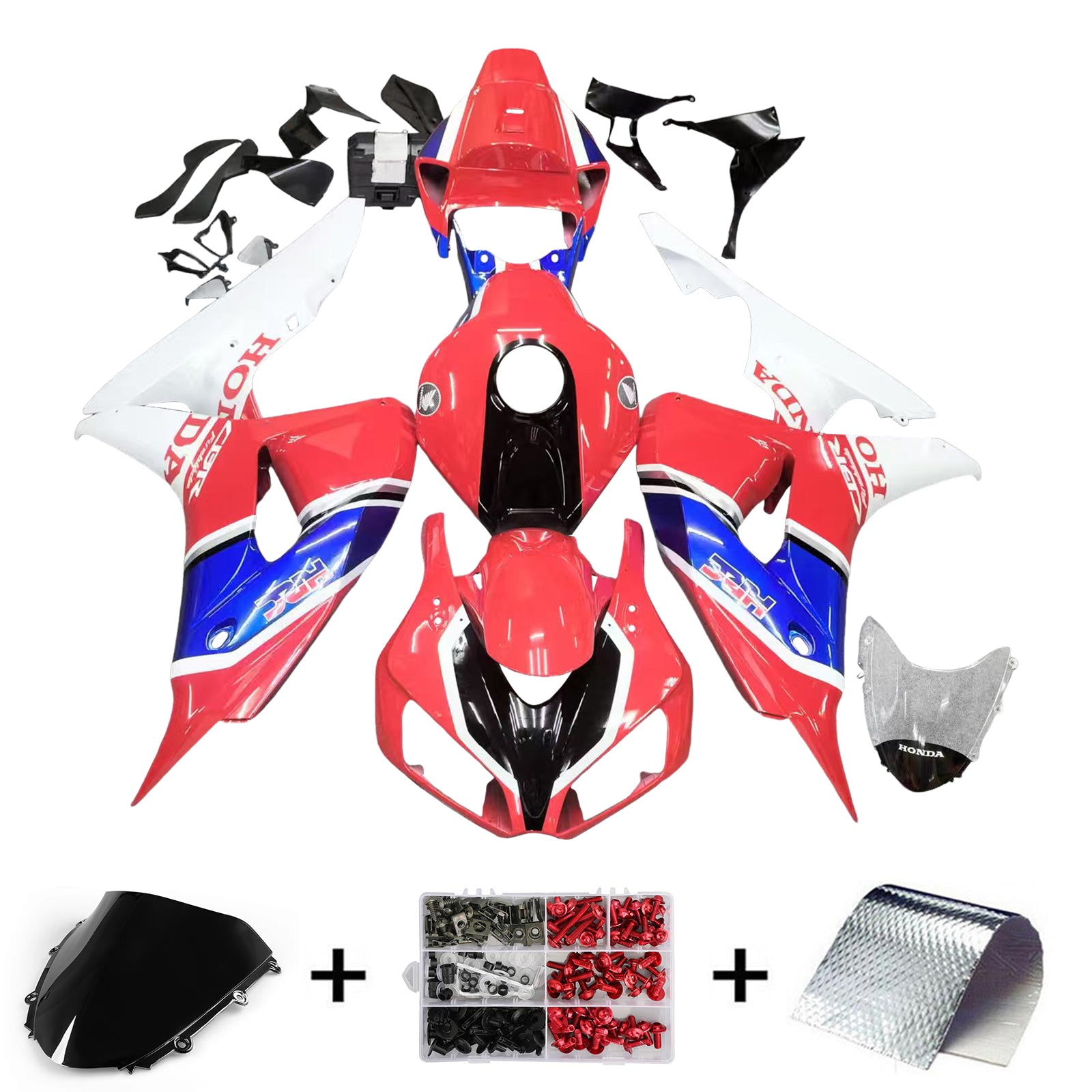Amotopart 2006-2007 Honda CBR1000RR FAIRING BLANC NOIR BLUE ROUGE BLUE