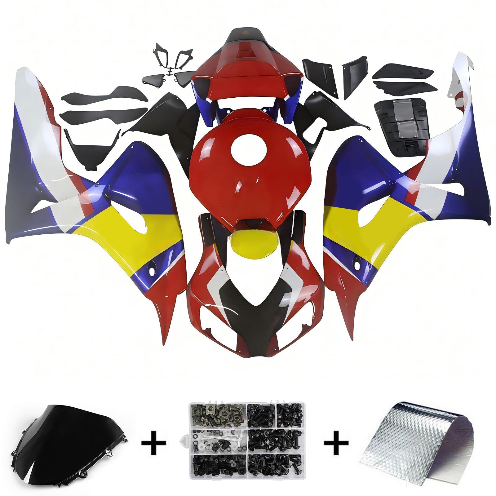 Amotopart 2006-2007 Honda CBR1000RR Red Blue Redbull Fairing Kit