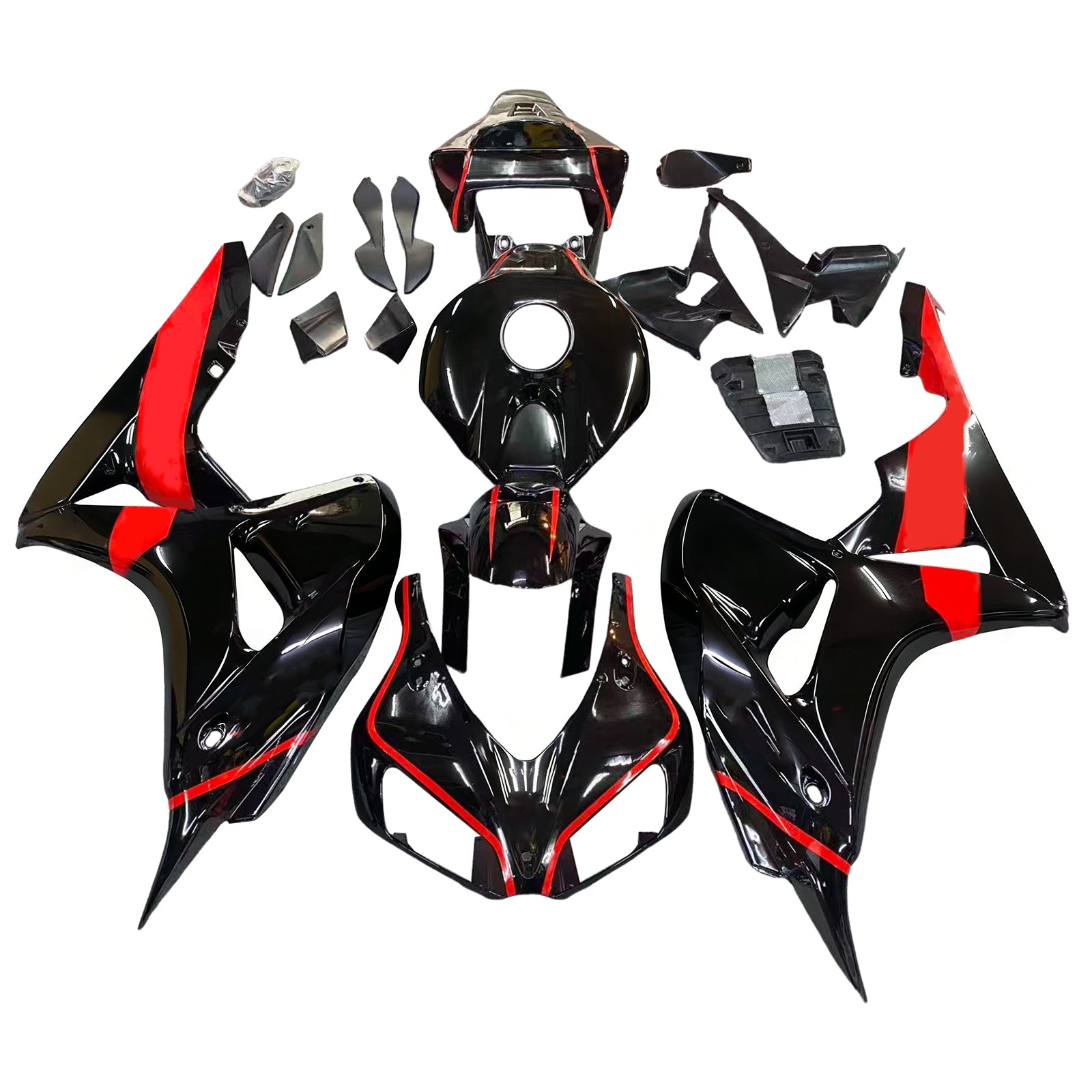 Amotopart 2006-2007 Honda CBR1000RR Black Red Fairing Kit