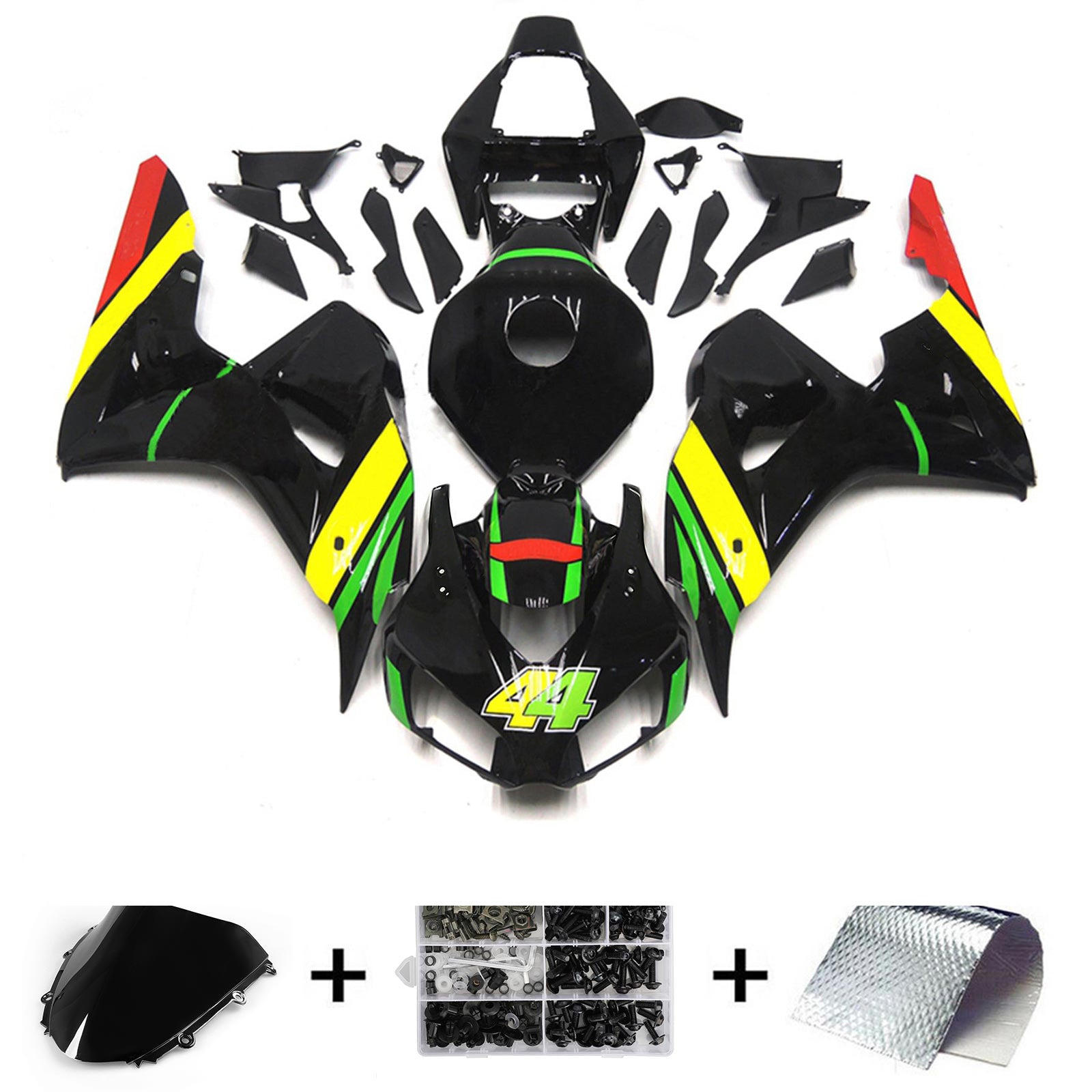 Amotopart 2006-2007 Honda CBR1000RR Yellow&Green Fairing Kit