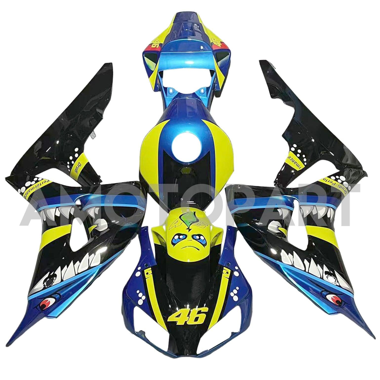 Amotopart 2006-2007 Honda CBR1000RR Blue&Green Monster Fairing Kit