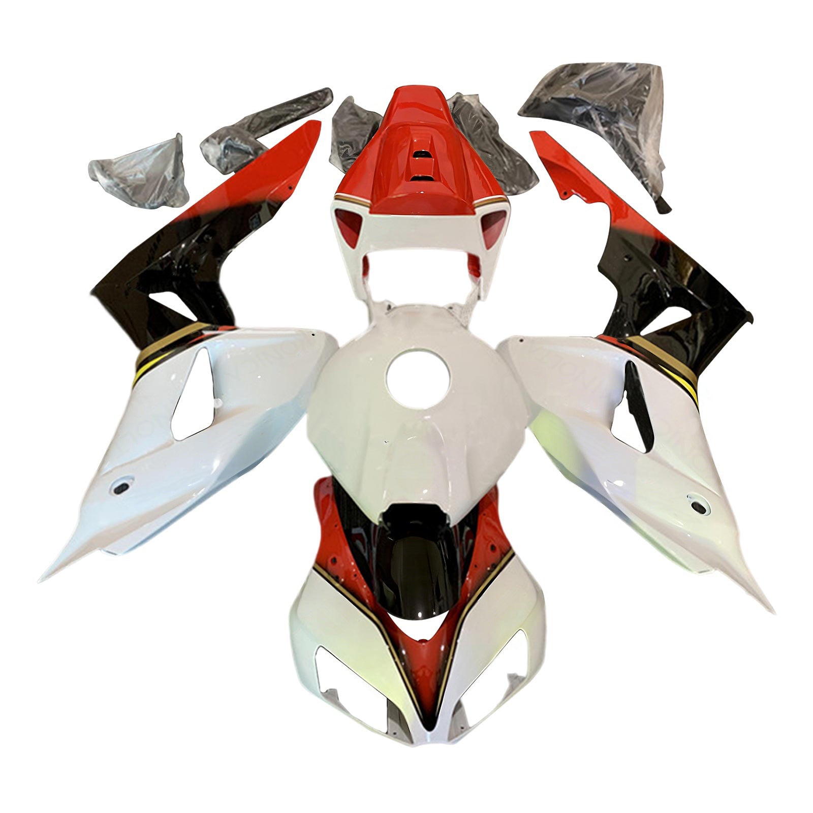 Amotopart 2006-2007 Honda CBR1000RR White & Red Style2 Failing Kit