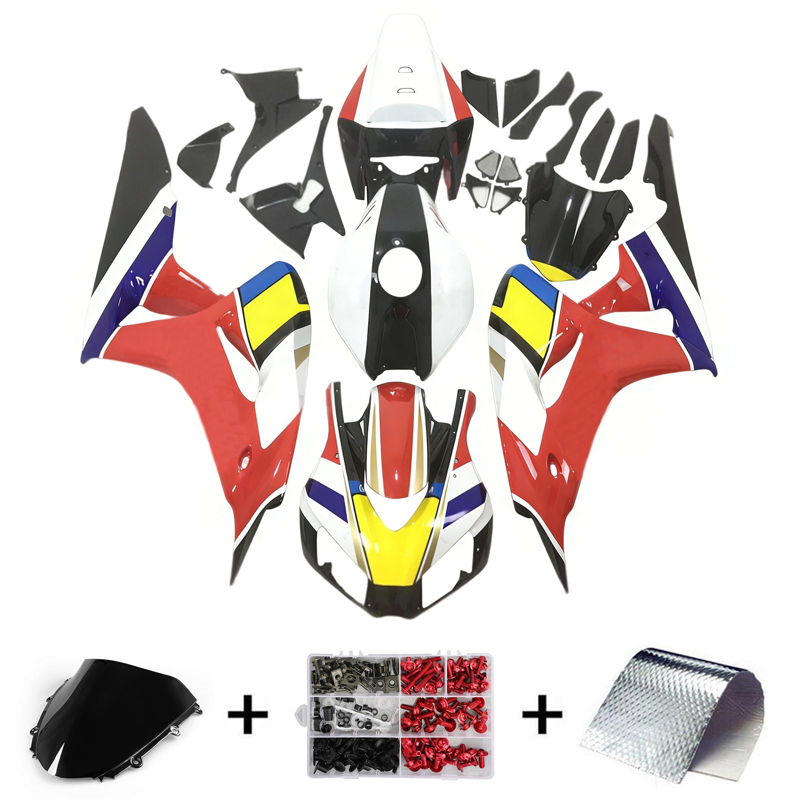 Amotopart 2006-2007 Honda CBR1000RR Red & Yellow Fairing Kit