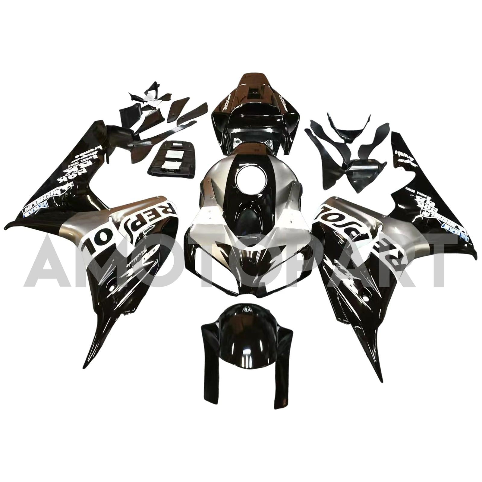 Amotopart 2006-2007 Honda CBR1000RR Black&Grey Repjol Fairing Kit