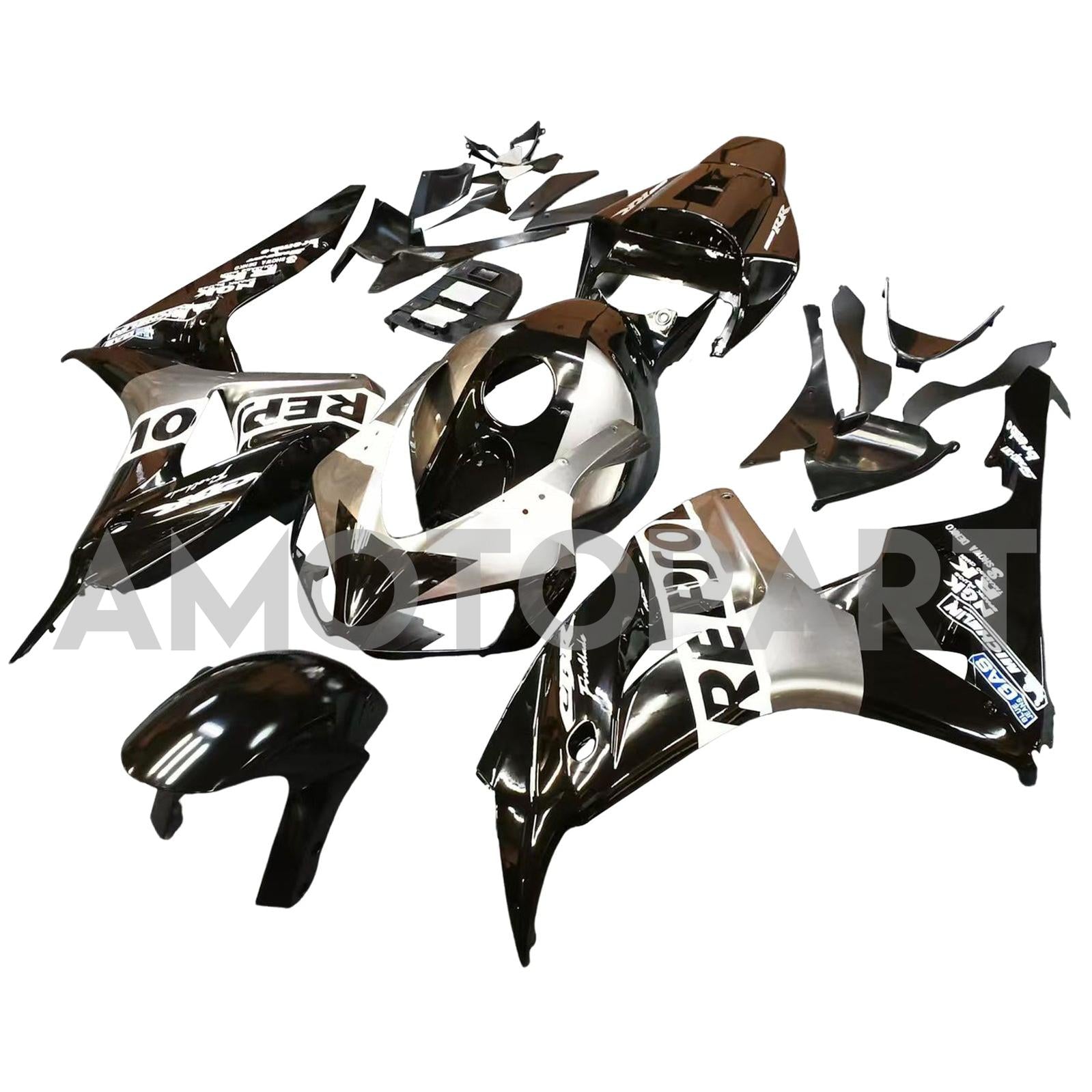 Amotopart 2006-2007 Honda CBR1000RR Black&Grey Repjol Fairing Kit