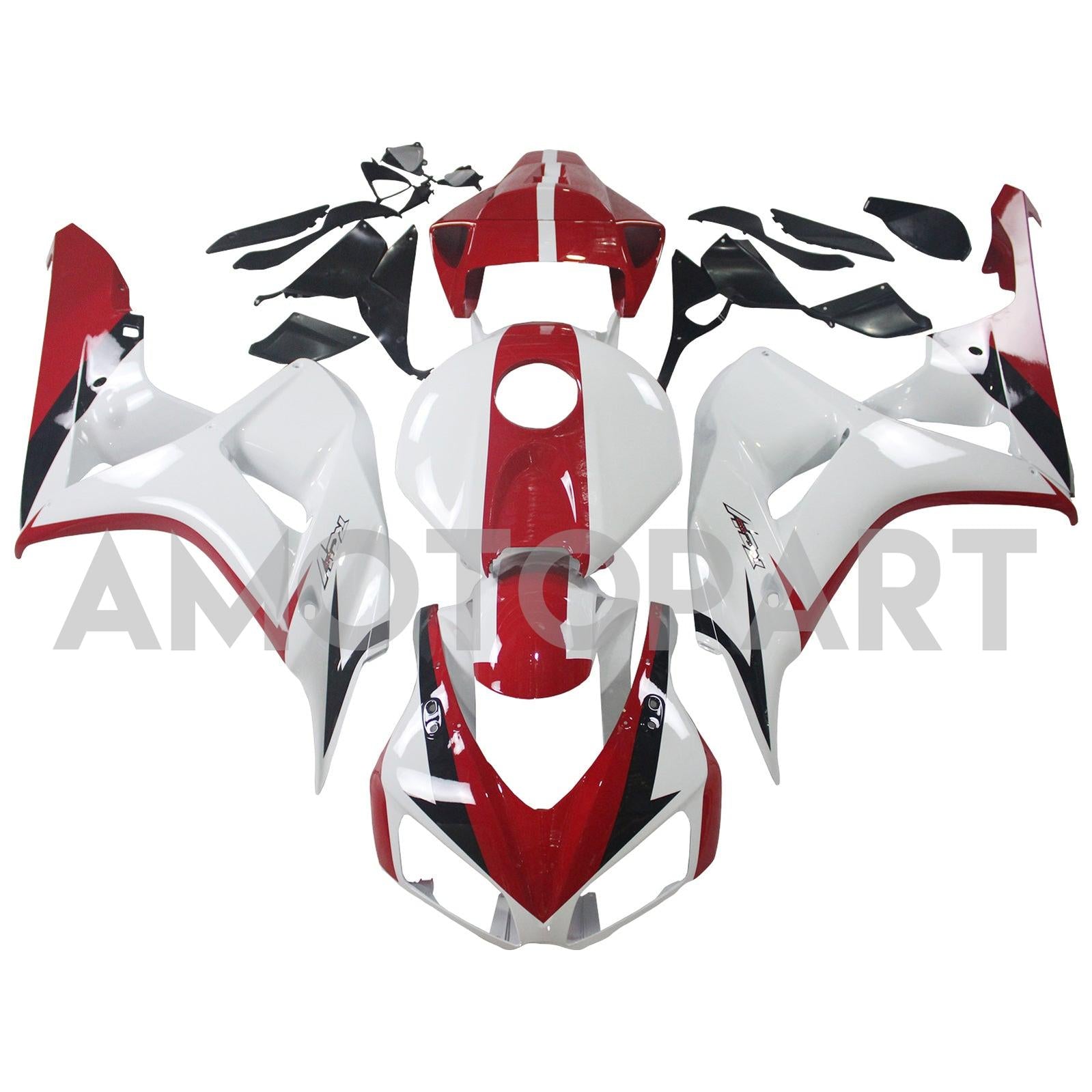 Amotopart 2006-2007 ホンダ CBR1000RR ホワイト & レッド Styl3 フェアリングキット