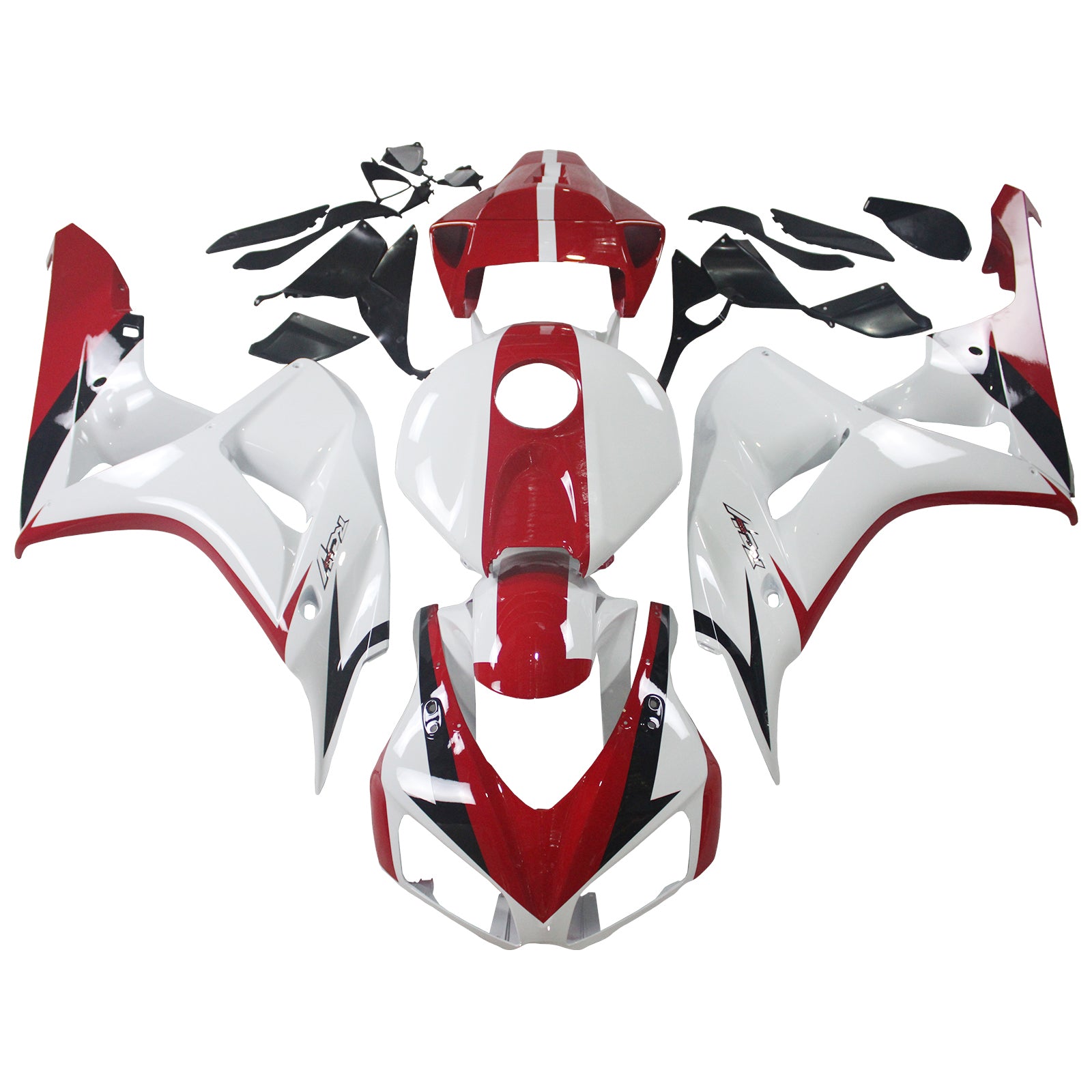 Amotopart 2006-2007 Kit carena Honda CBR1000RR Styl3 bianco e rosso