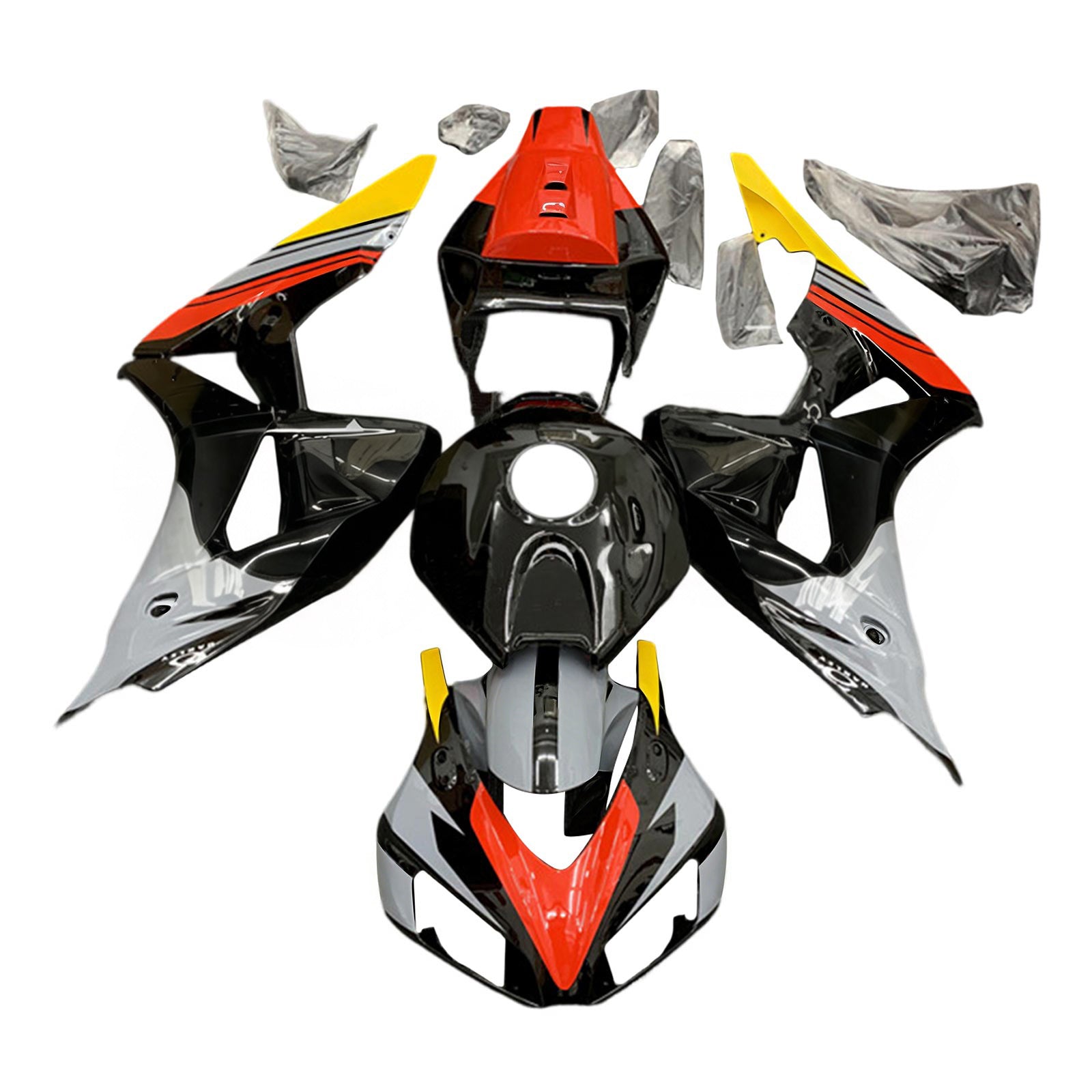 Amotopart 2006-2007 Honda CBR1000RR Red & Gray Fairing Kit