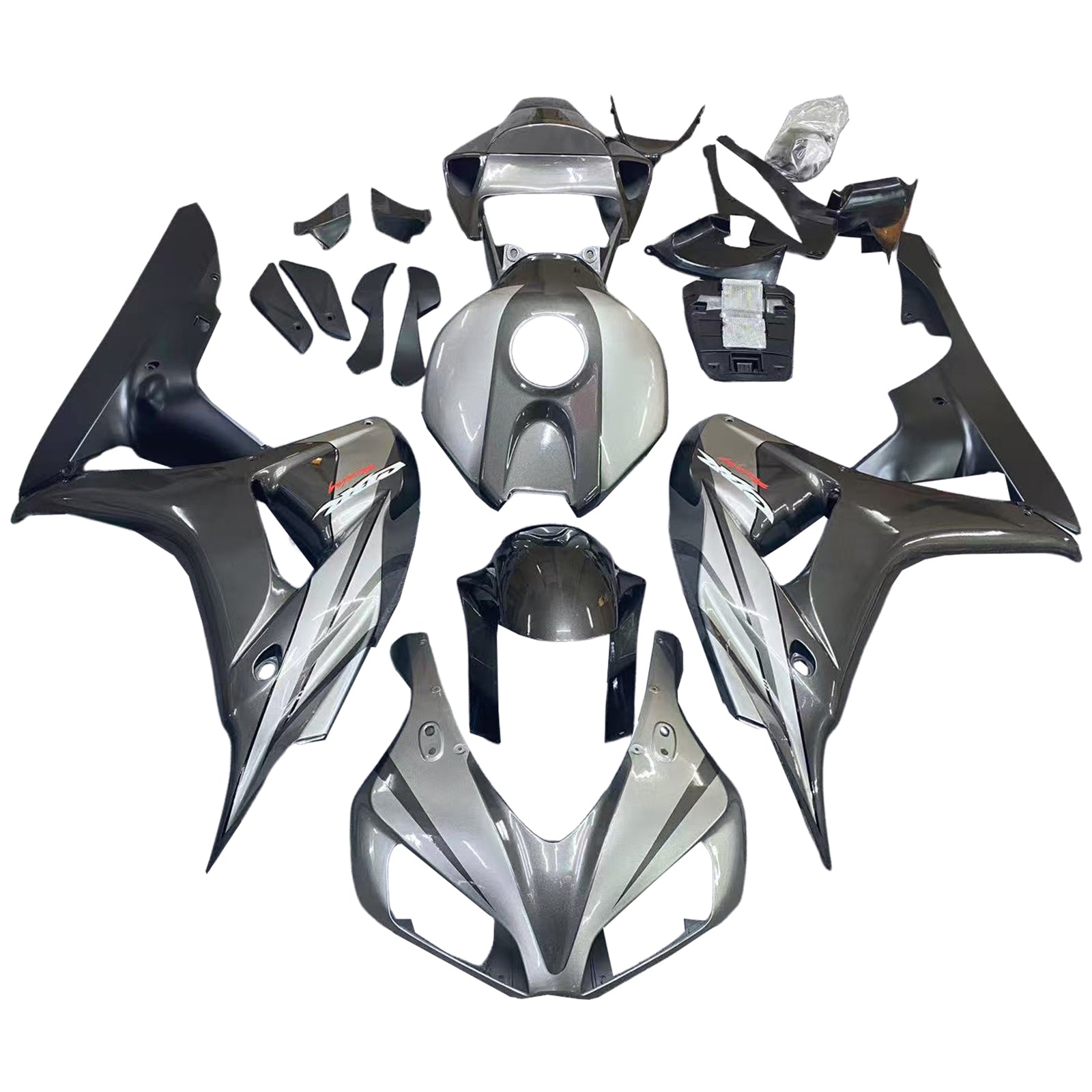 Amotopart Honda CBR1000RR Gris 2006-2007&Kit de carénage argenté