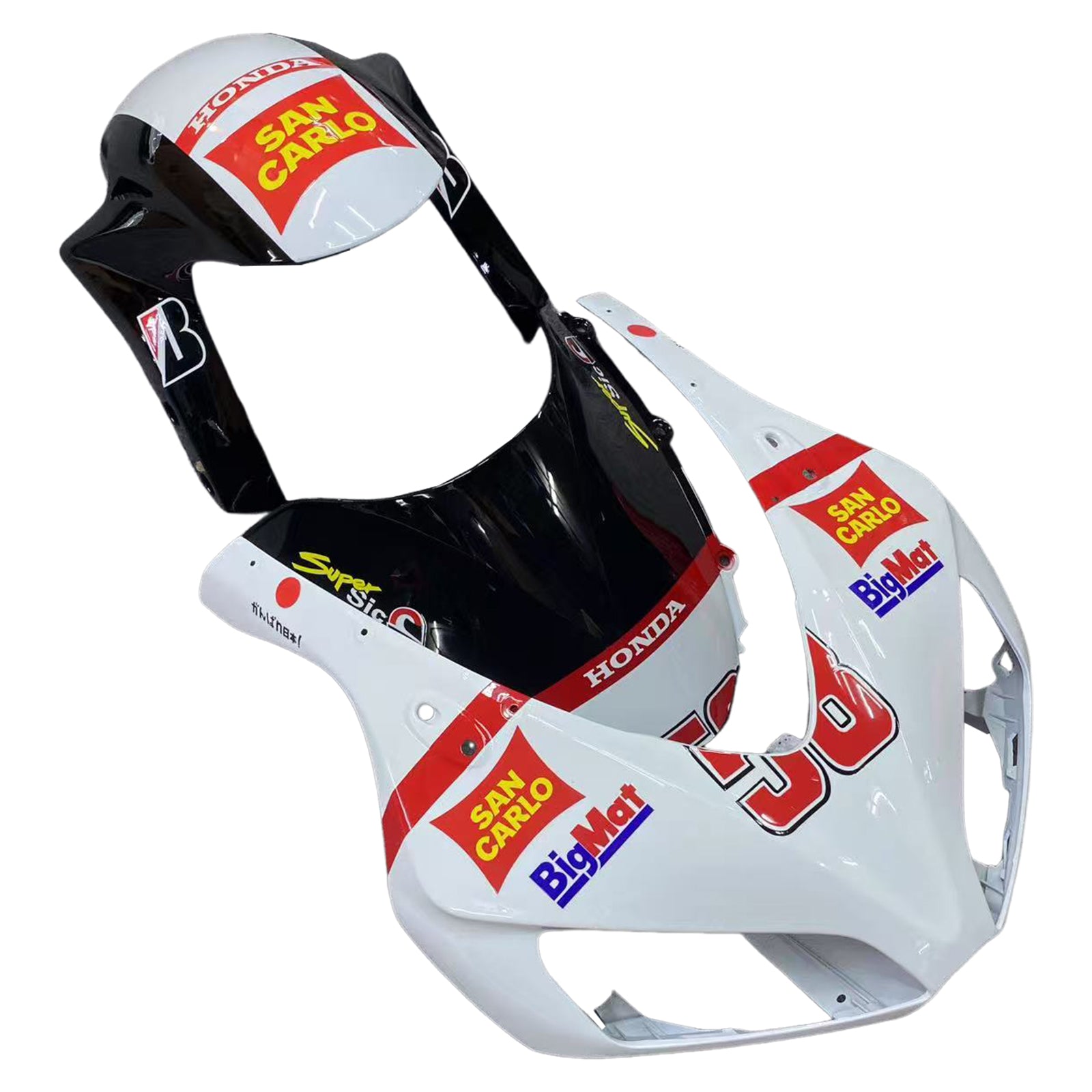 Amotopart 2006–2007 Honda CBR1000RR Weiß&Rotes Style4-Verkleidungskit