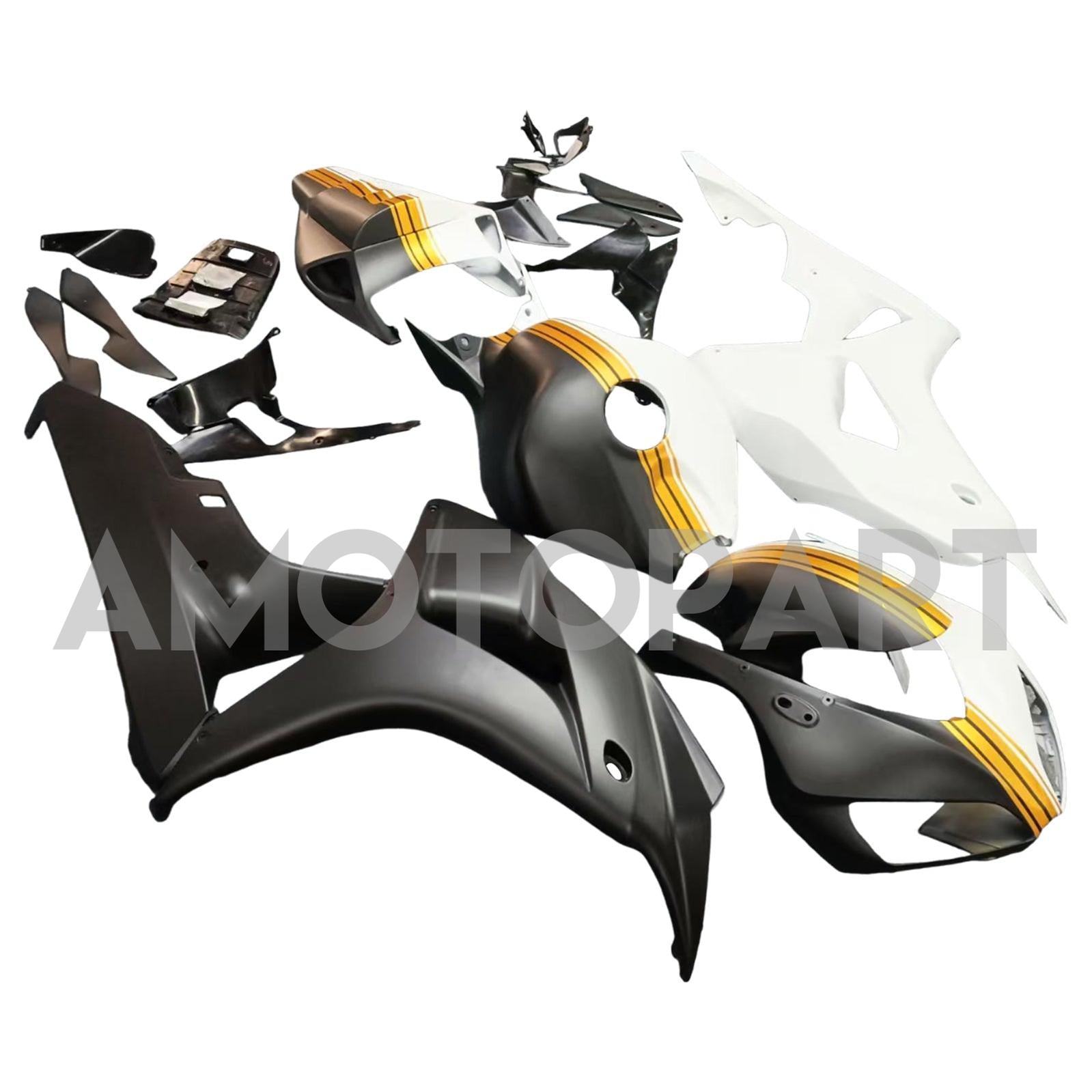 Amotopart 2006-2007 Honda CBR1000RR Kit de carenado de oro blanco negro