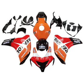 Amotopart 2008-2011 Honda CBR1000RR Repjol Orange&Red Fairing Kit