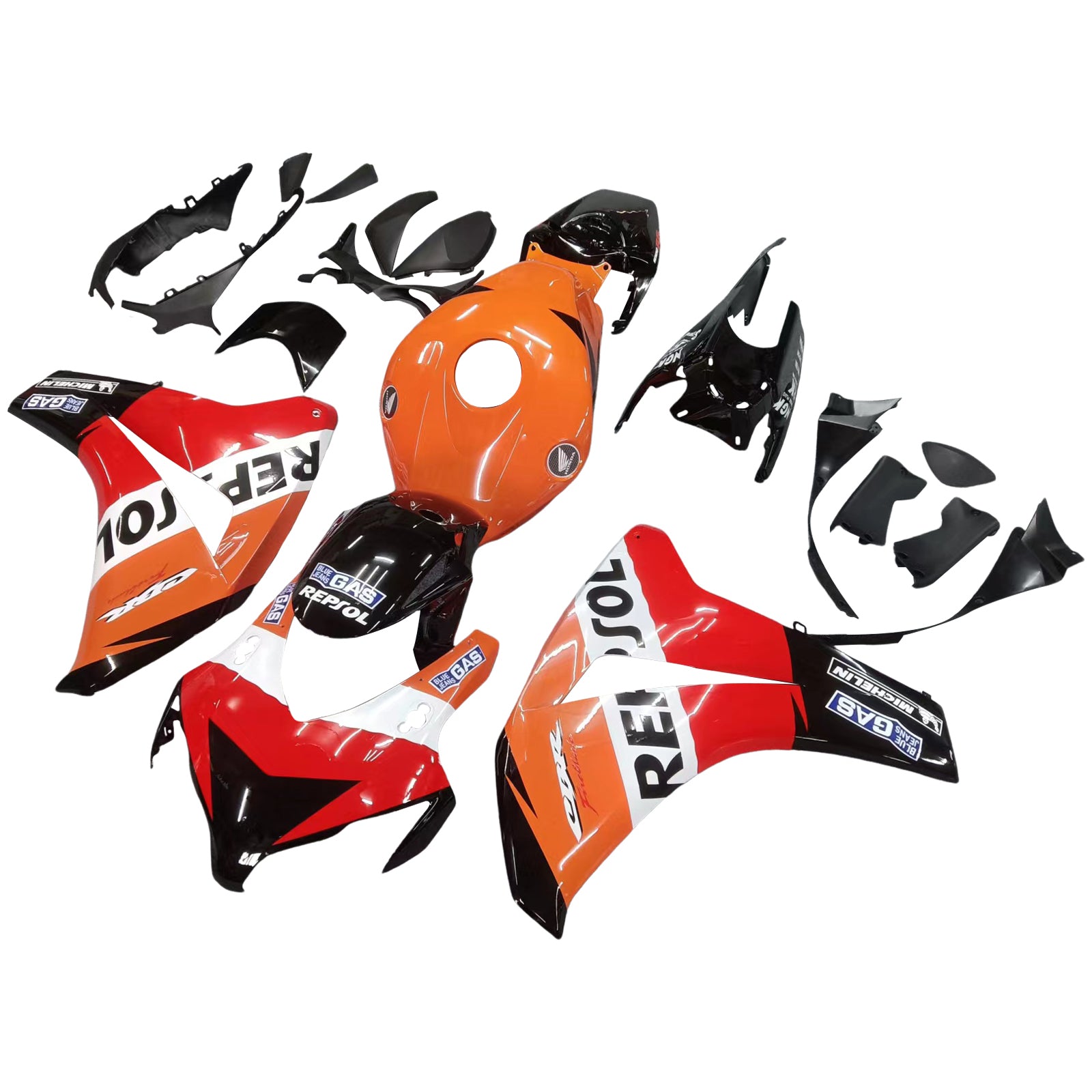 Amotopart 2008-2011 Honda CBR1000RR Repjol Orange&Red Fairing Kit