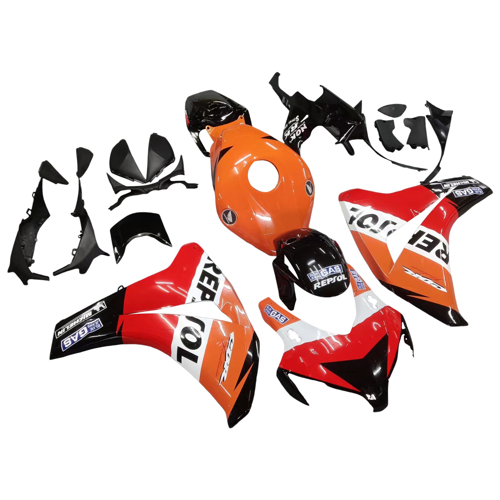 Amotopart 2008-2011 Honda CBR1000RR Repjol Orange&Red Fairing Kit