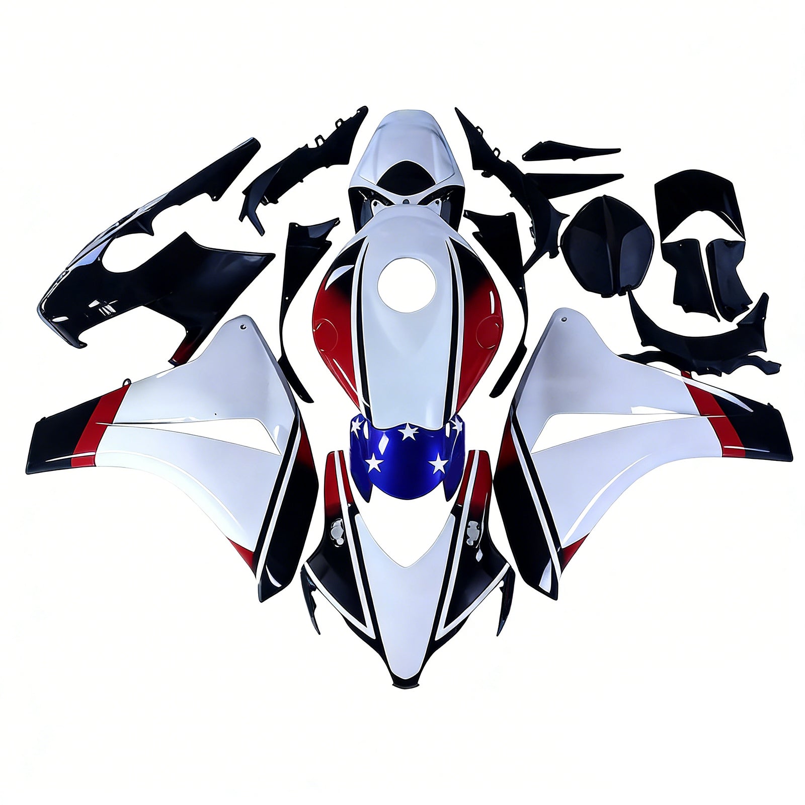 Amotopart 2008-2011 Honda CBR1000RR White Red Blue Fairing Kit