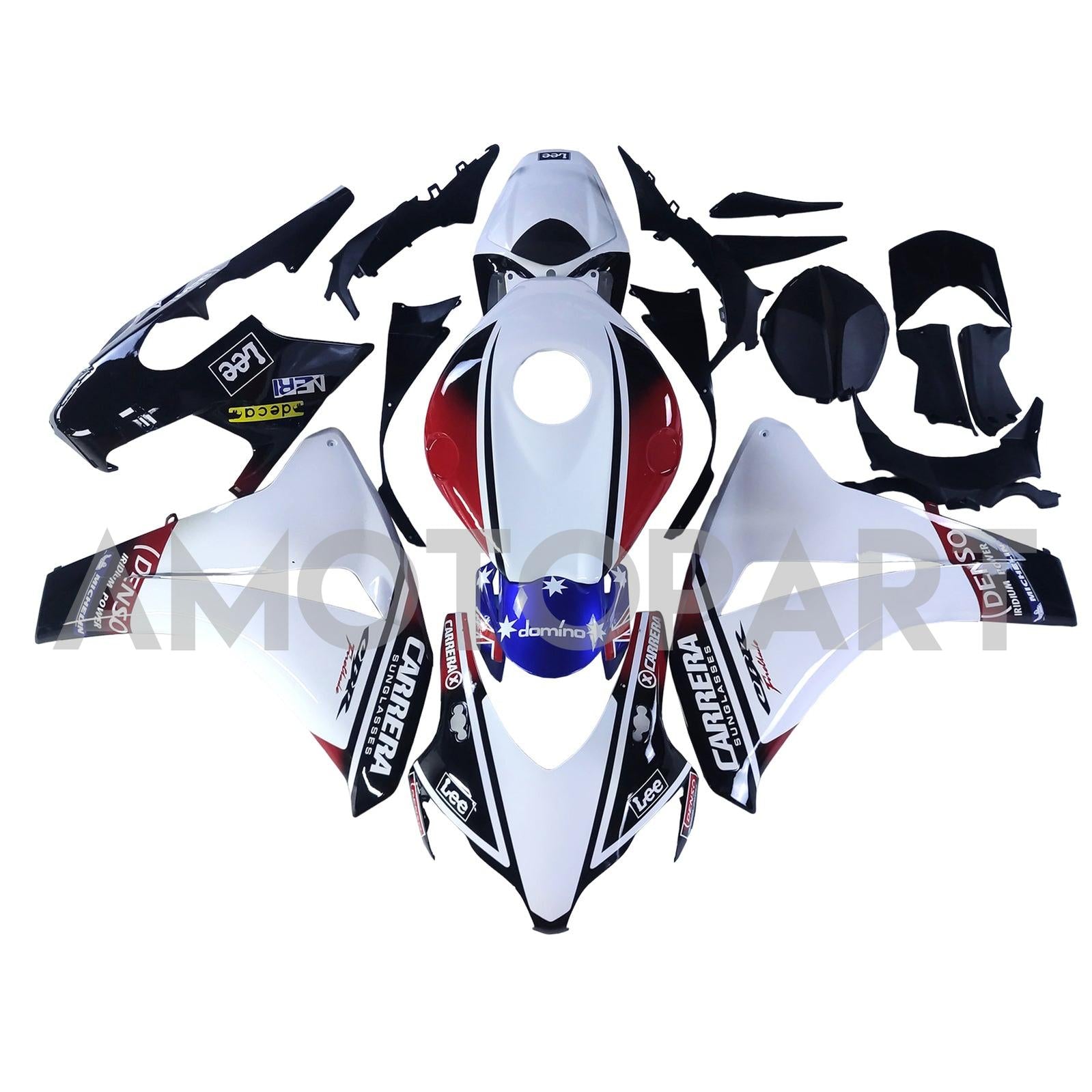 Amotopart 2008-2011 Honda CBR1000RR White Red Blue Fairing Kit