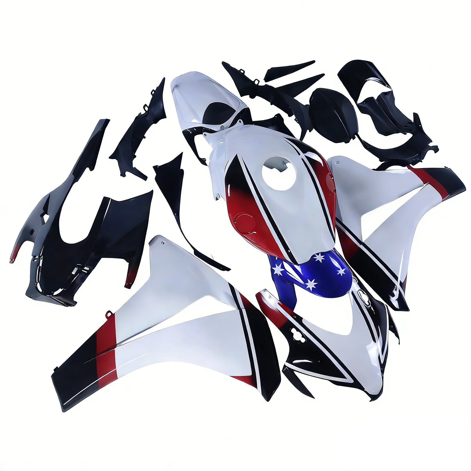 Amotopart 2008-2011 Honda CBR1000RR White Red Blue Fairing Kit