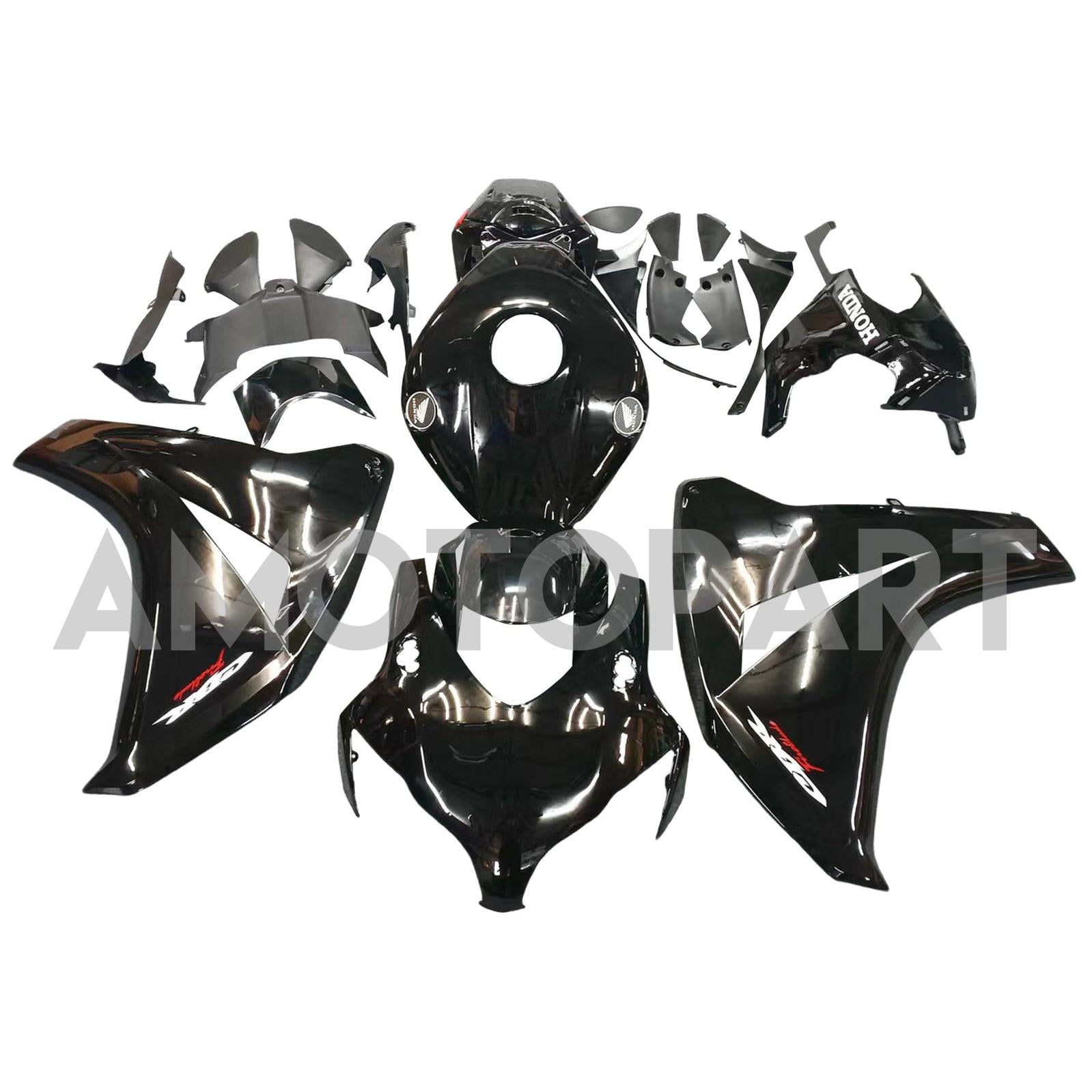 Amotopart 2008-2011 Honda CBR1000RR Gloss Black Fairing Kit