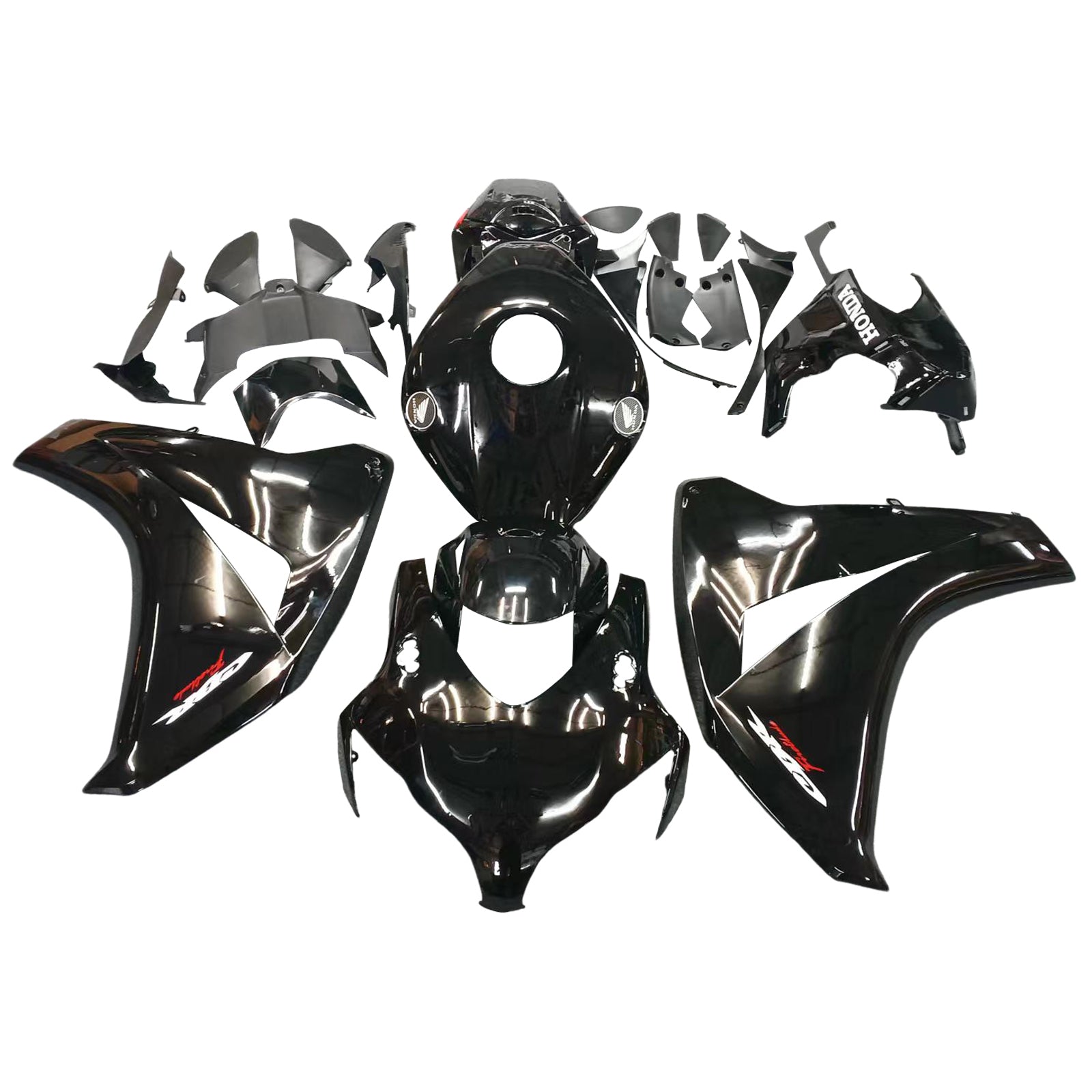 Amotopart 2008–2011 Honda CBR1000RR glänzend schwarzes Verkleidungsset