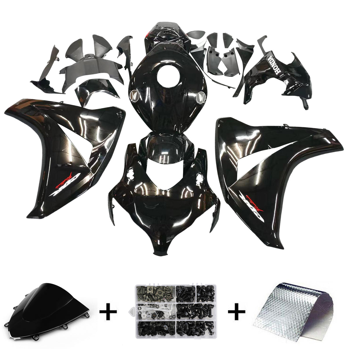 Amotopart 2008-2011 ホンダ CBR1000RR グロスブラック フェアリングキット