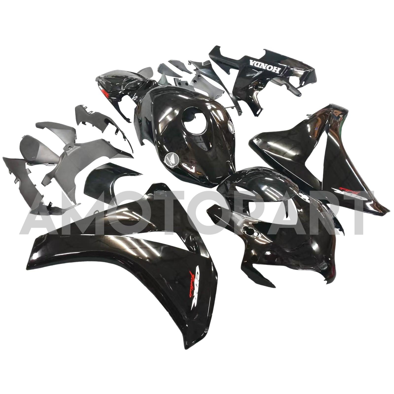 Amotopart 2008-2011 Honda CBR1000RR Kit de carenado negro brillante