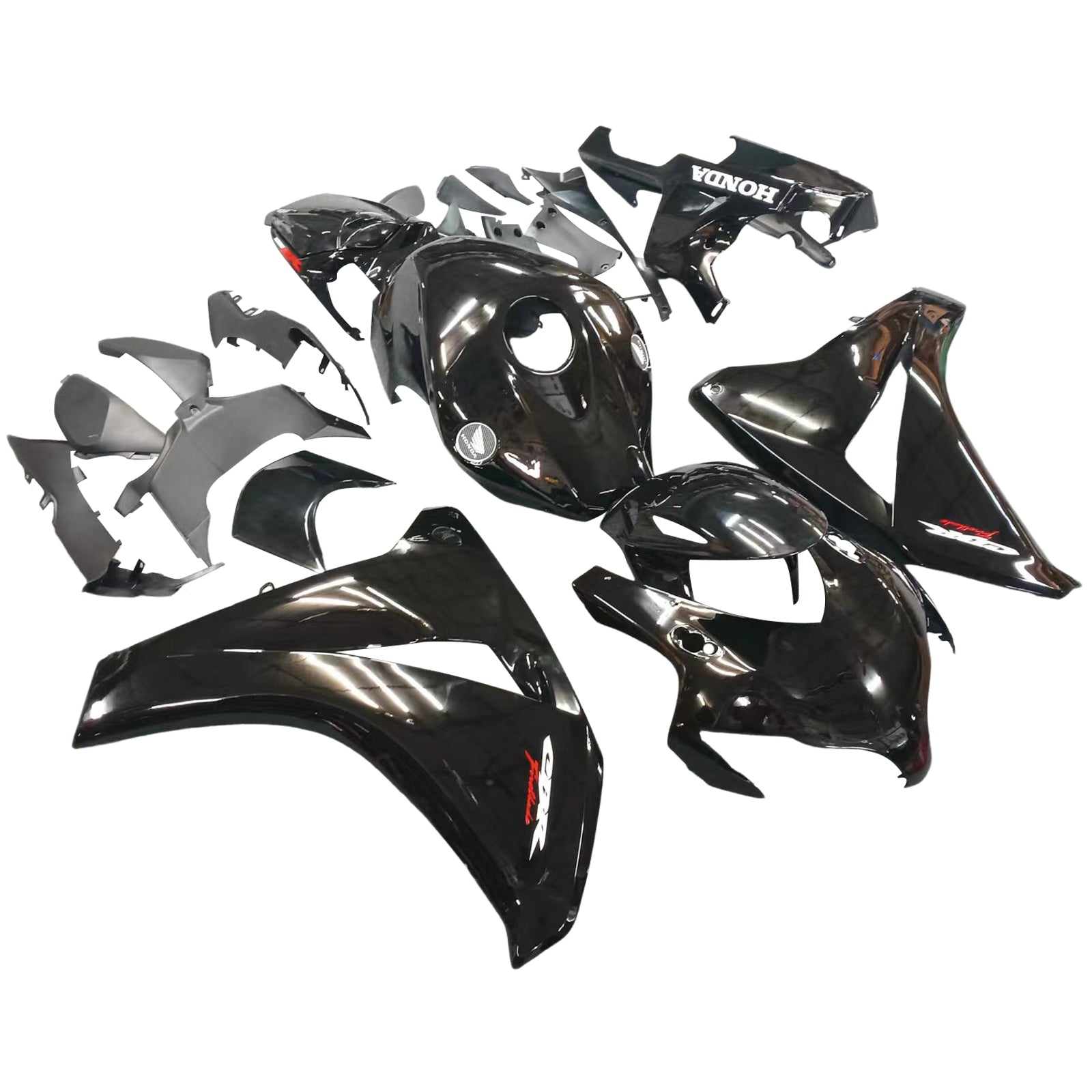 Amotopart 2008–2011 Honda CBR1000RR glänzend schwarzes Verkleidungsset