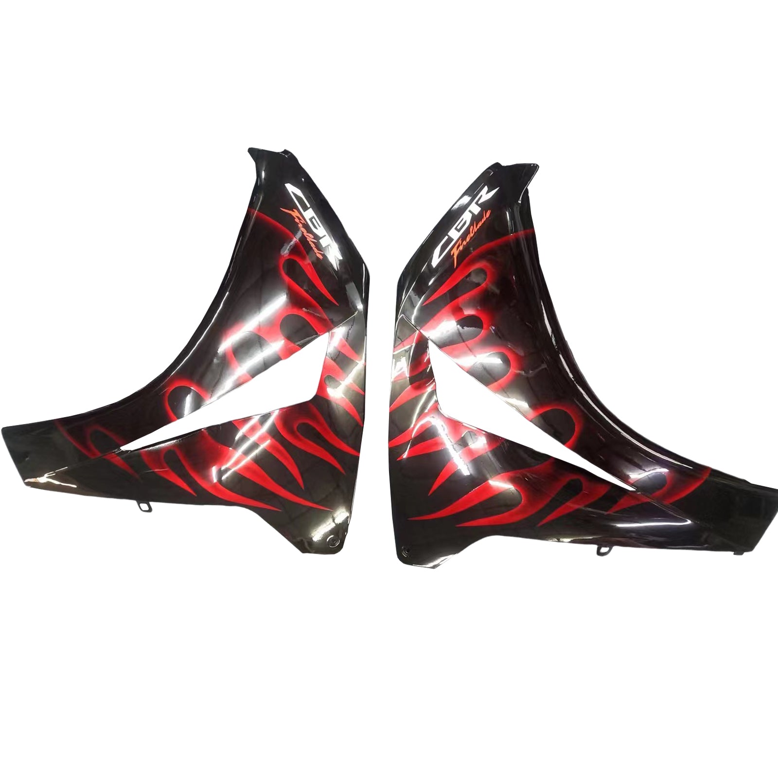 Amotopart 2008-2011 Honda CBR1000RR Black&Red Flame Fairing Ki